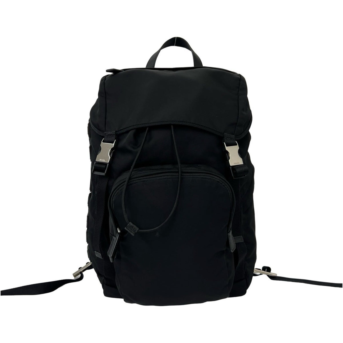 Prada Black Nylon Leather Backpack (Pre-Owned)