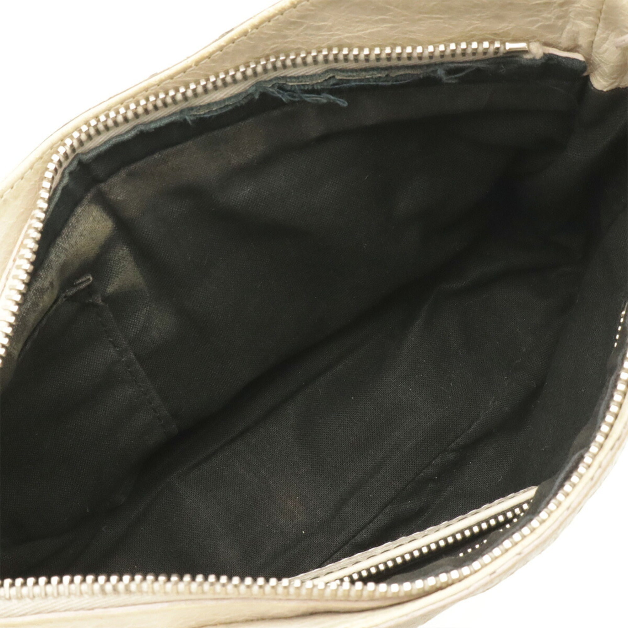 Balenciaga Ivory Leather Clutch Bag Pochette Shoulder Bag (Pre-Owned)