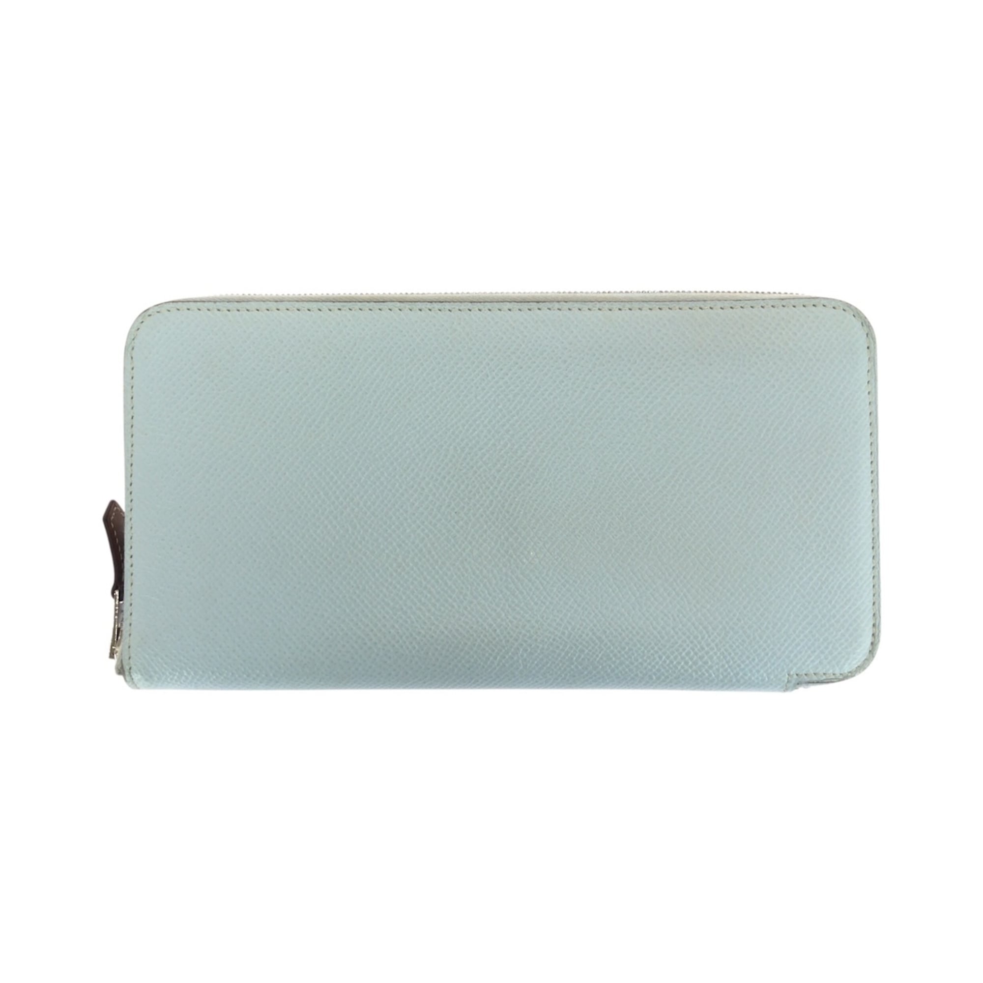 Hermes Light Blue Silk Epsom Leather Long Wallet (Bi-Fold) (Pre-Owned)