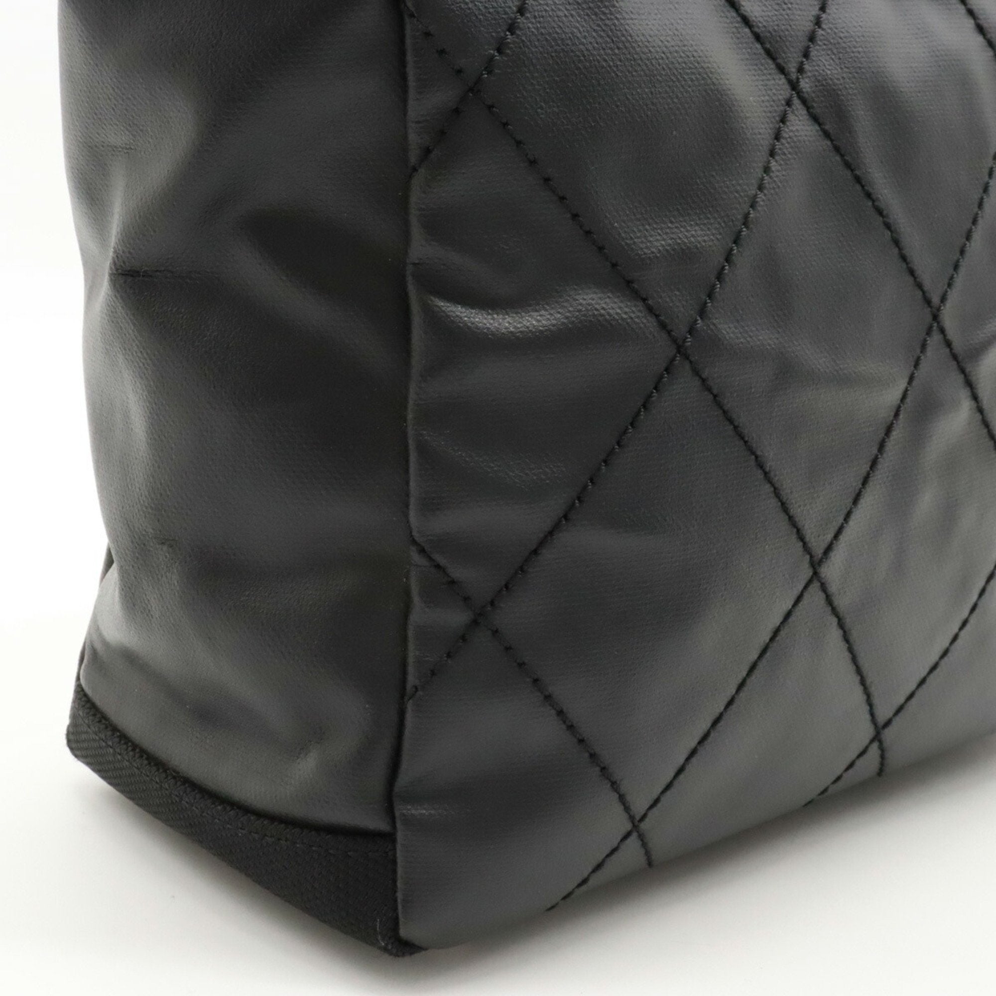 Chanel Black Coated Canvas Shoulder Bag Tote Bag (Pre-Owned)