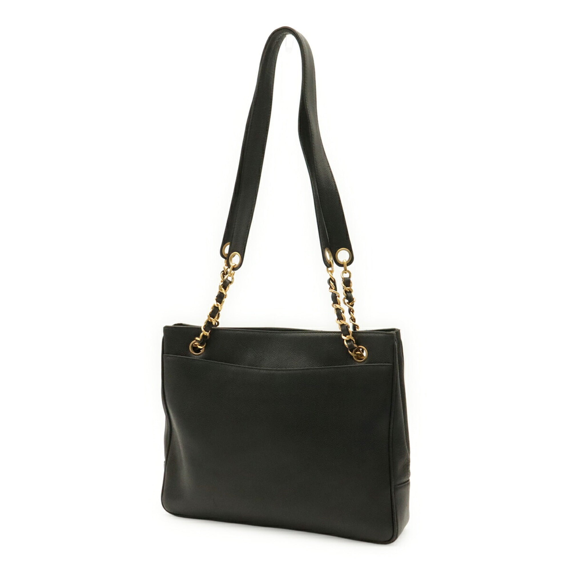 Chanel Black Grained Calfskin Shoulder Bag Tote Bag (Pre-Owned)