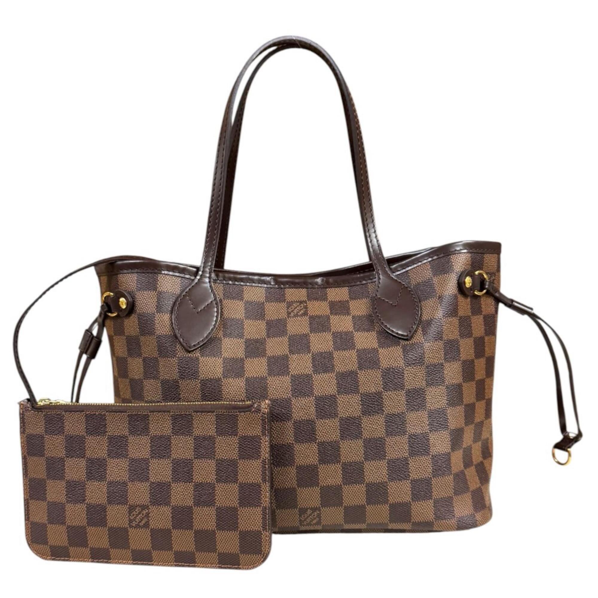 Louis Vuitton Damier Brown Damier Canvas Pouch Tote Bag (Pre-Owned)