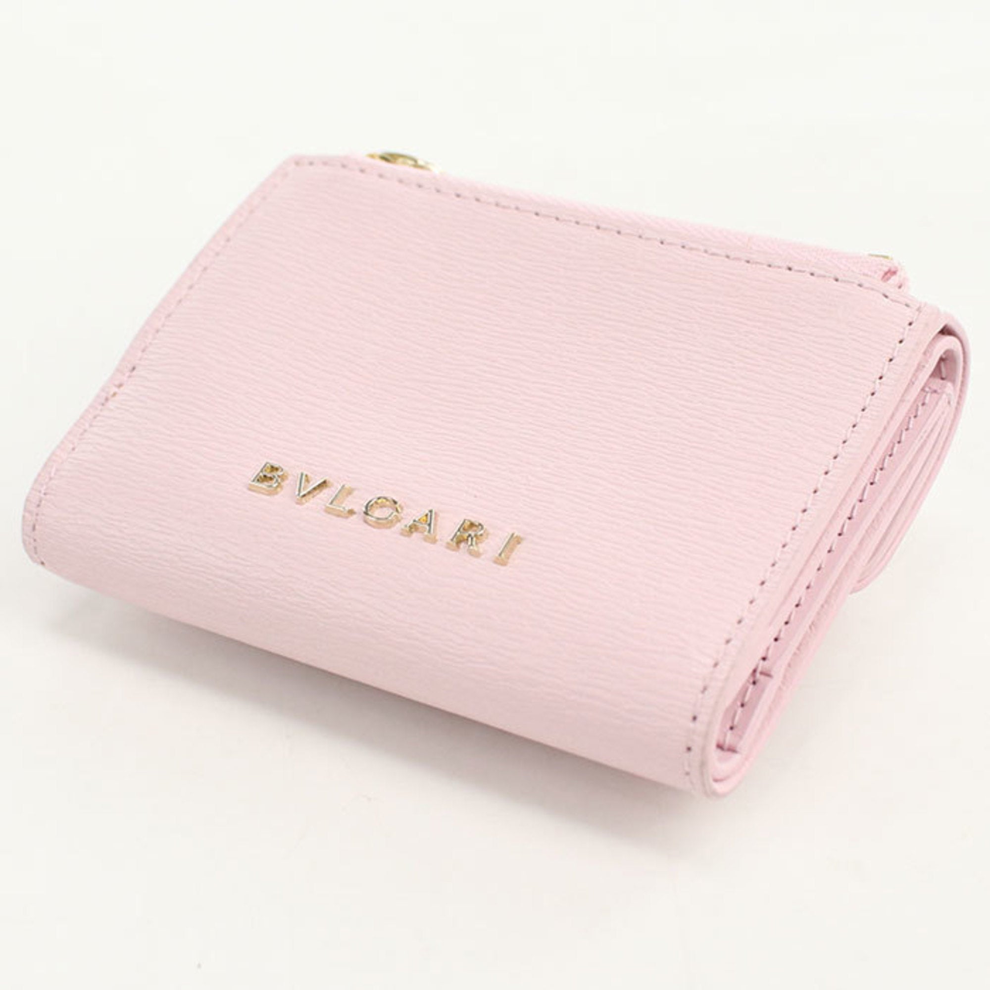 Bvlgari Pink Leather Wallet (Tri-Fold) (Pre-Owned)