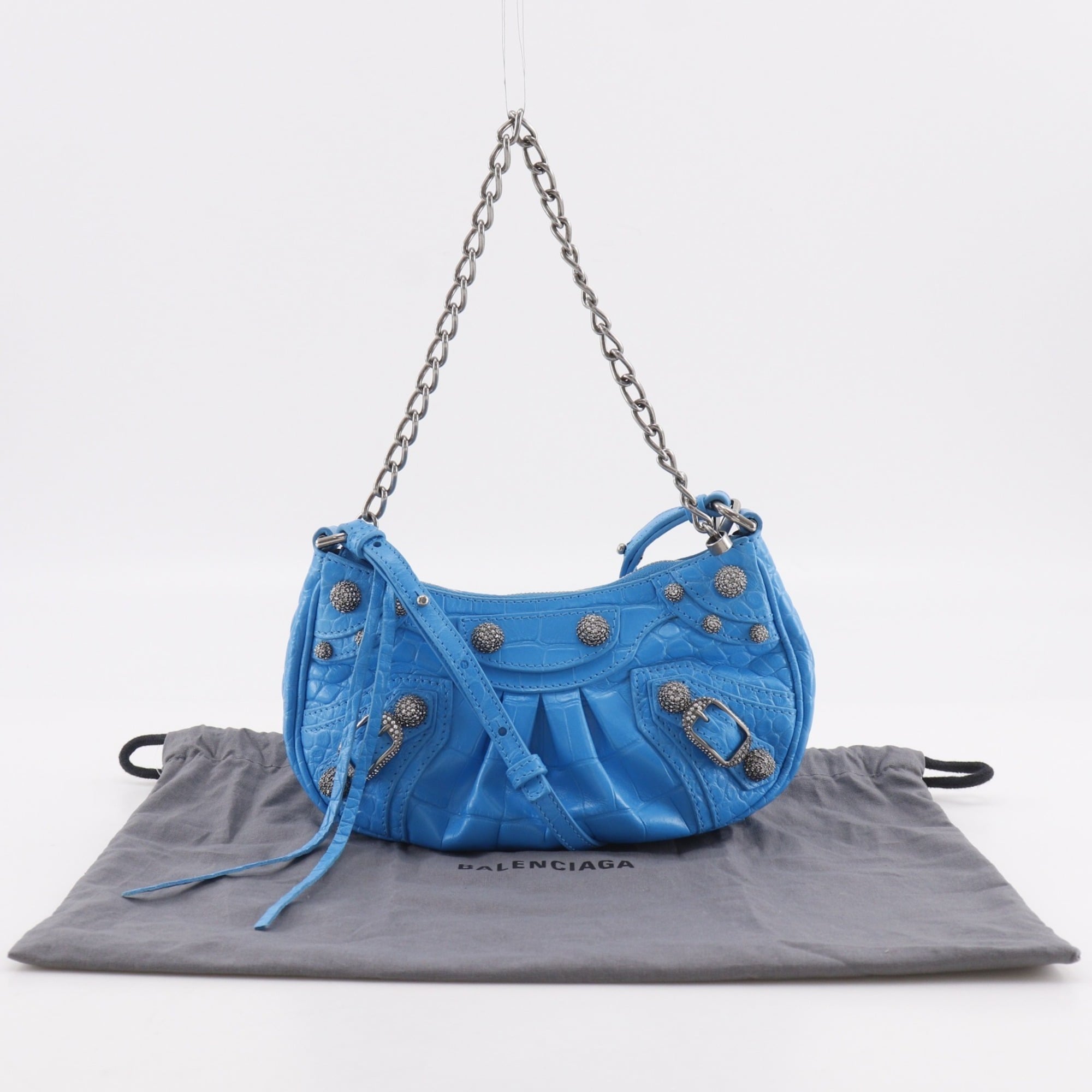 Balenciaga Light Blue Leather Shoulder Bag (Pre-Owned)