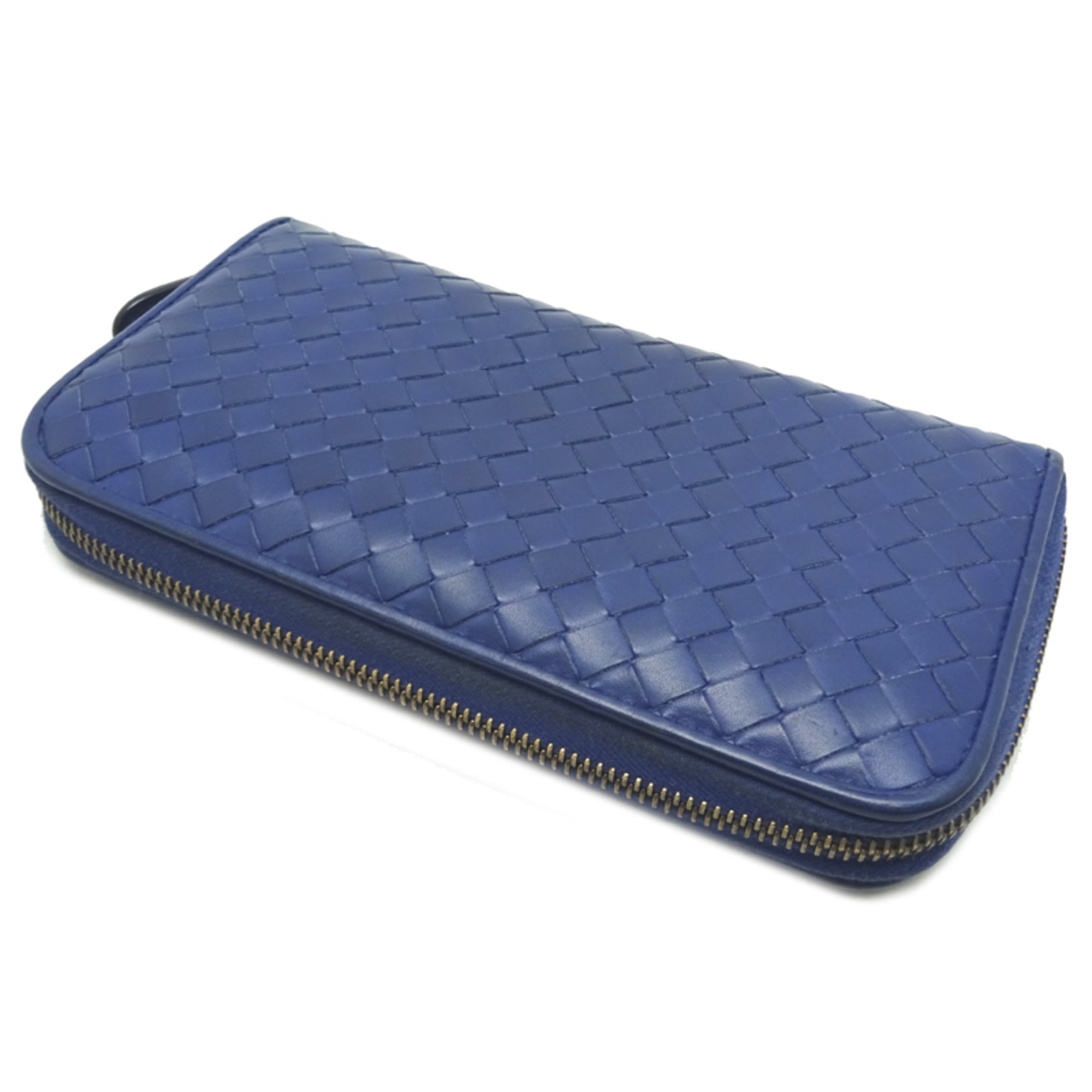 Bottega Veneta Blue Leather Coin Purse/Coin Case (Pre-Owned)