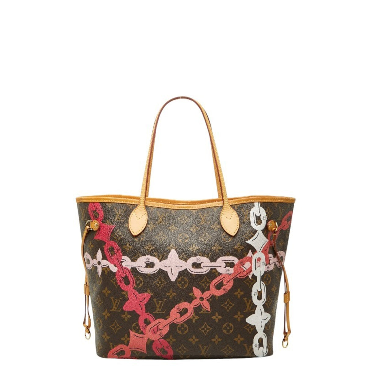 Louis Vuitton Brown Pink Pvc Leather Pouch Shoulder Bag Tote Bag (Pre-Owned)