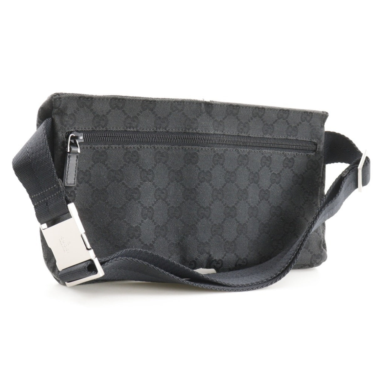 Gucci Black Gg Canvas Leather Sling Bag (Pre-Owned)