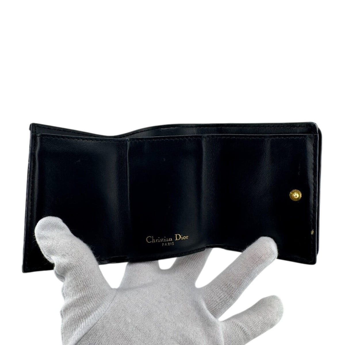 Christian Dior Navy Canvas Wallet (Tri-Fold) (Pre-Owned)