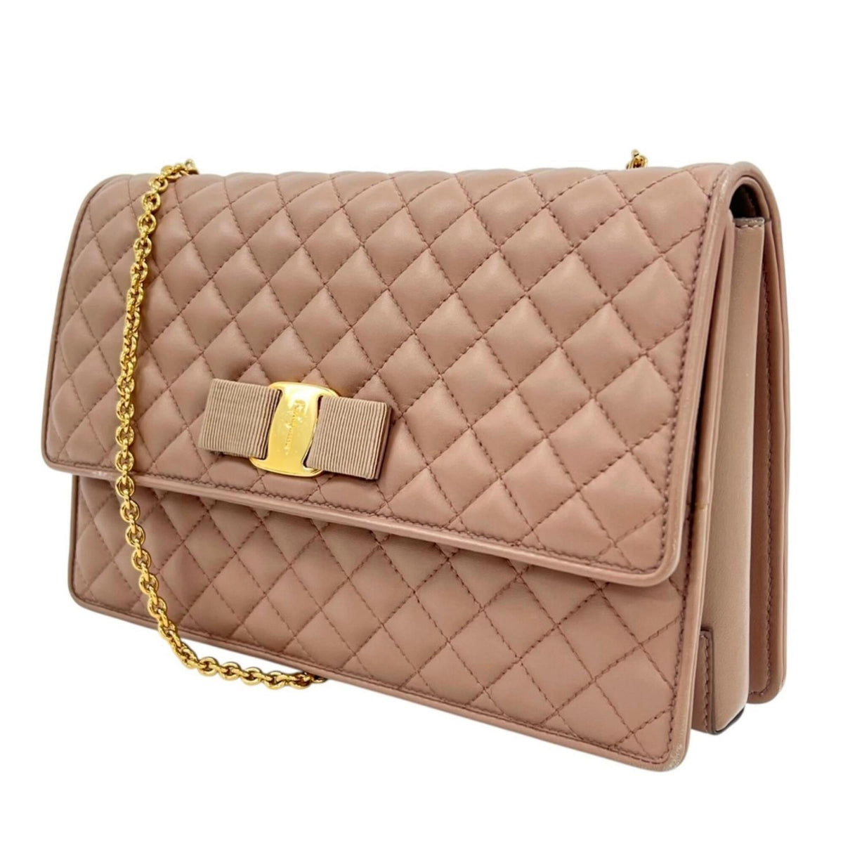 Salvatore Ferragamo Pink Leather Shoulder Bag (Pre-Owned)