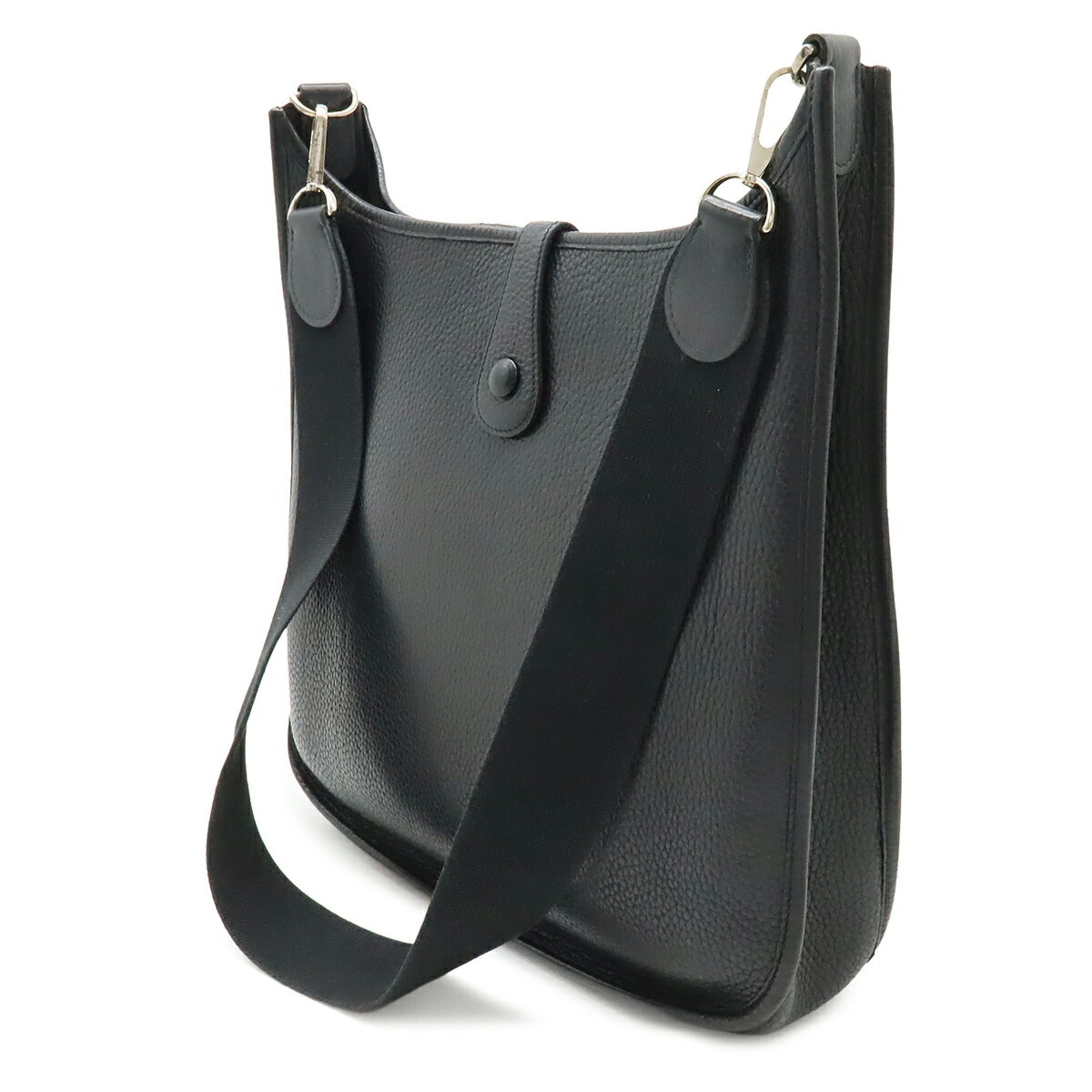 Hermes Black Taurillon Clemence Leather Shoulder Bag (Pre-Owned)
