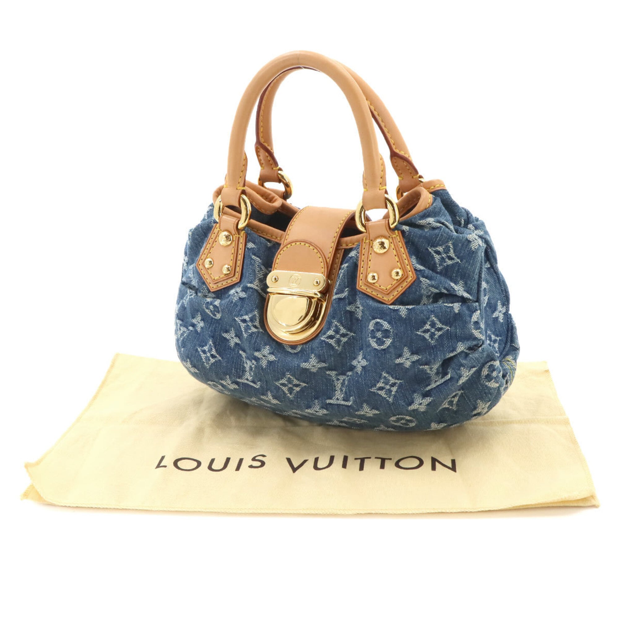 Louis Vuitton Blue Monogram Denim Canvas Handbag (Pre-Owned)