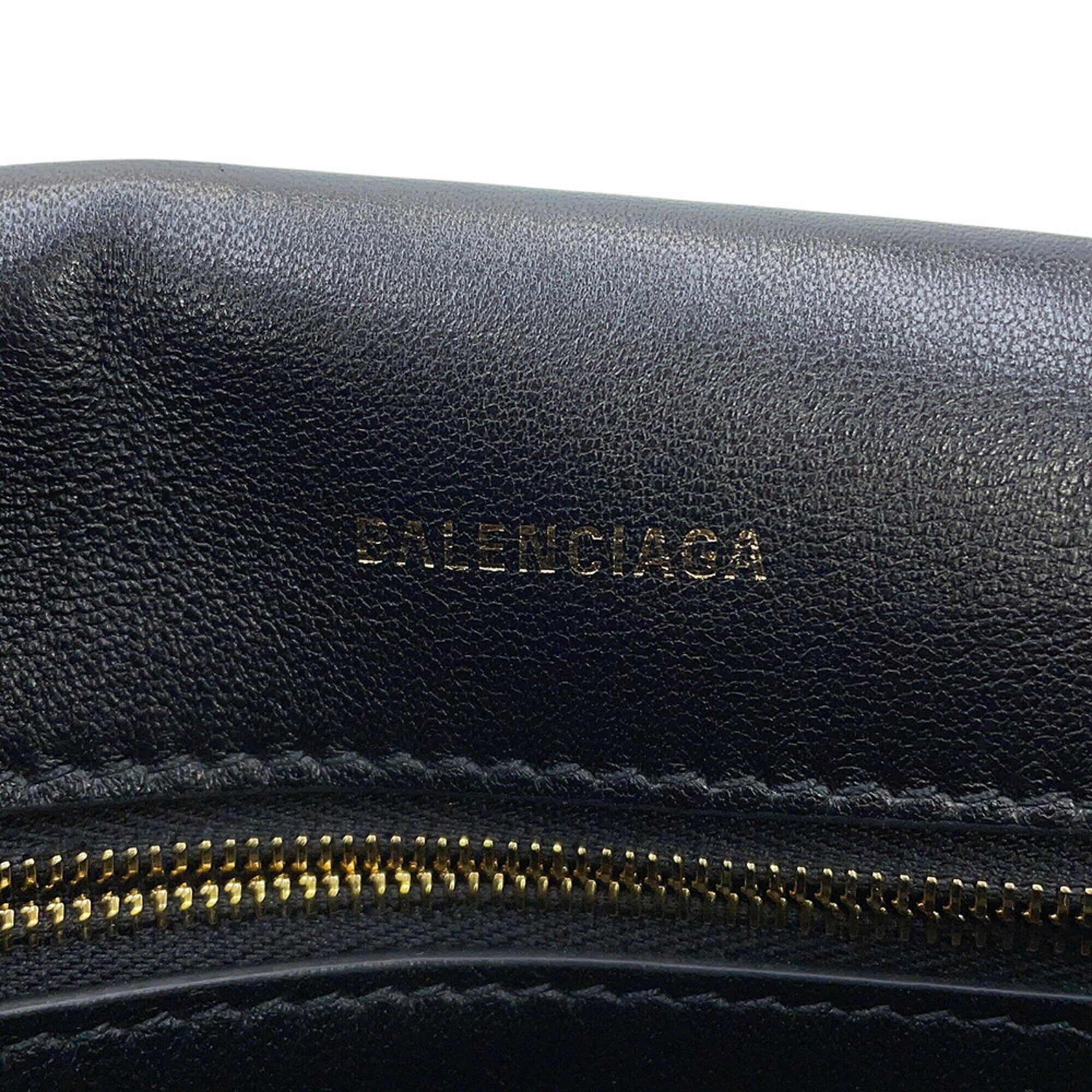 Balenciaga Black Leather Handbag Shoulder Bag (Pre-Owned)