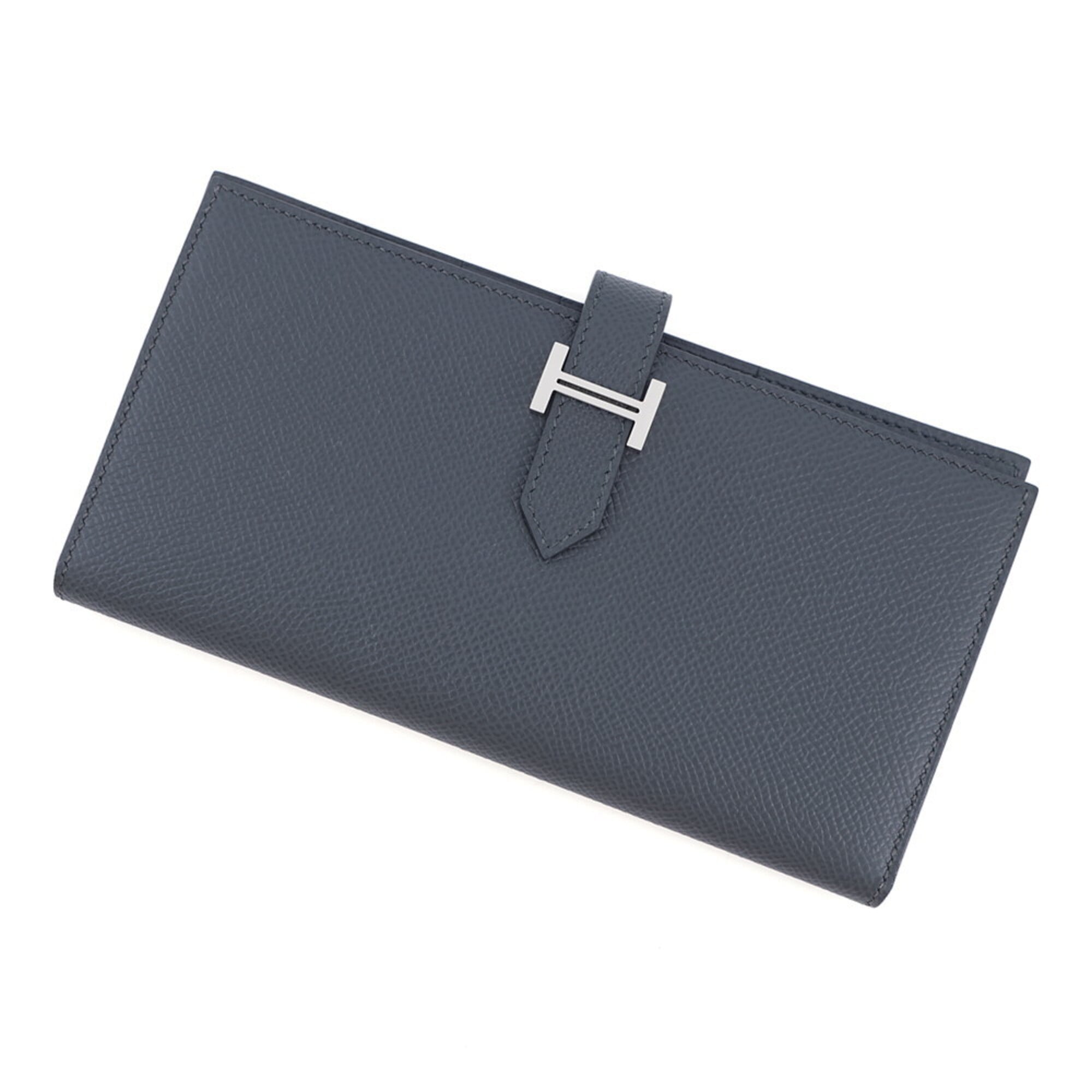 Hermes Gray Epsom Leather Long Wallet (Bi-Fold) (Pre-Owned)