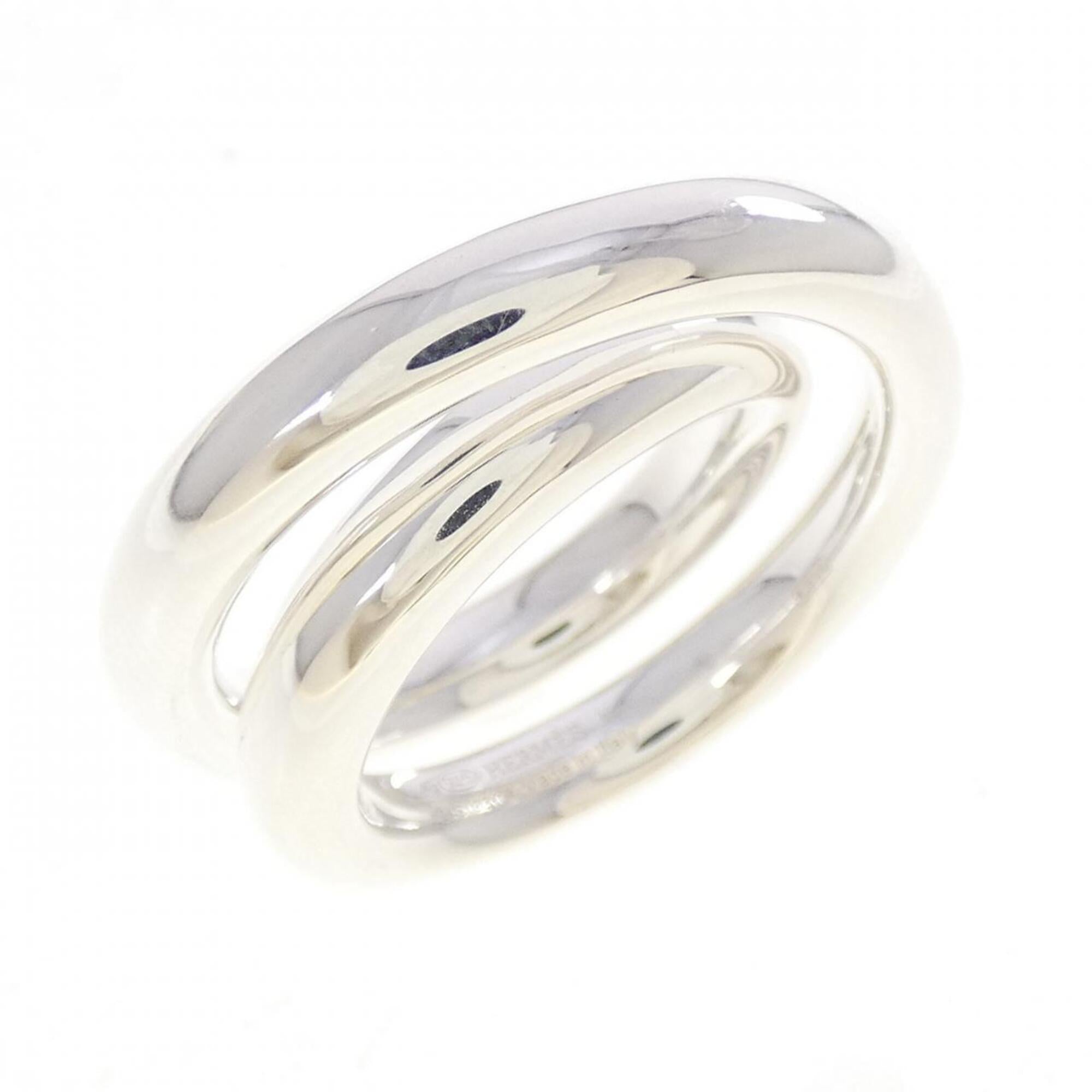Hermes Silver Silver 925 Band Ring (Pre-Owned)