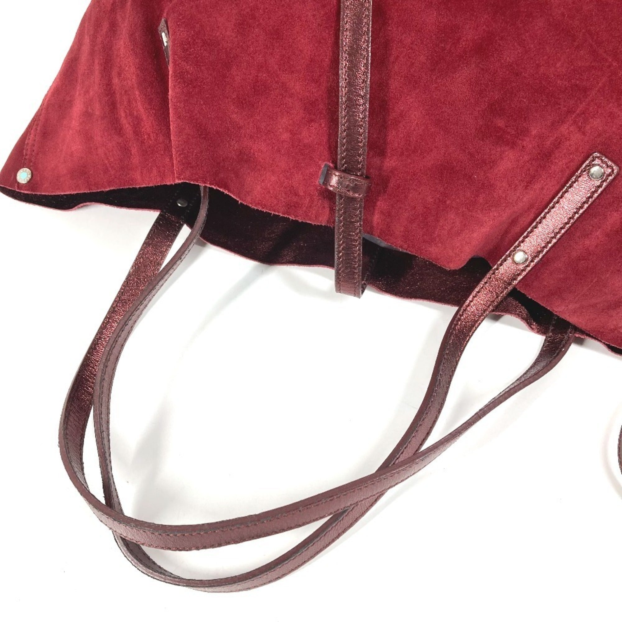 Tiffany Red Color Suede Leather Shoulder Bag Tote Bag (Pre-Owned)