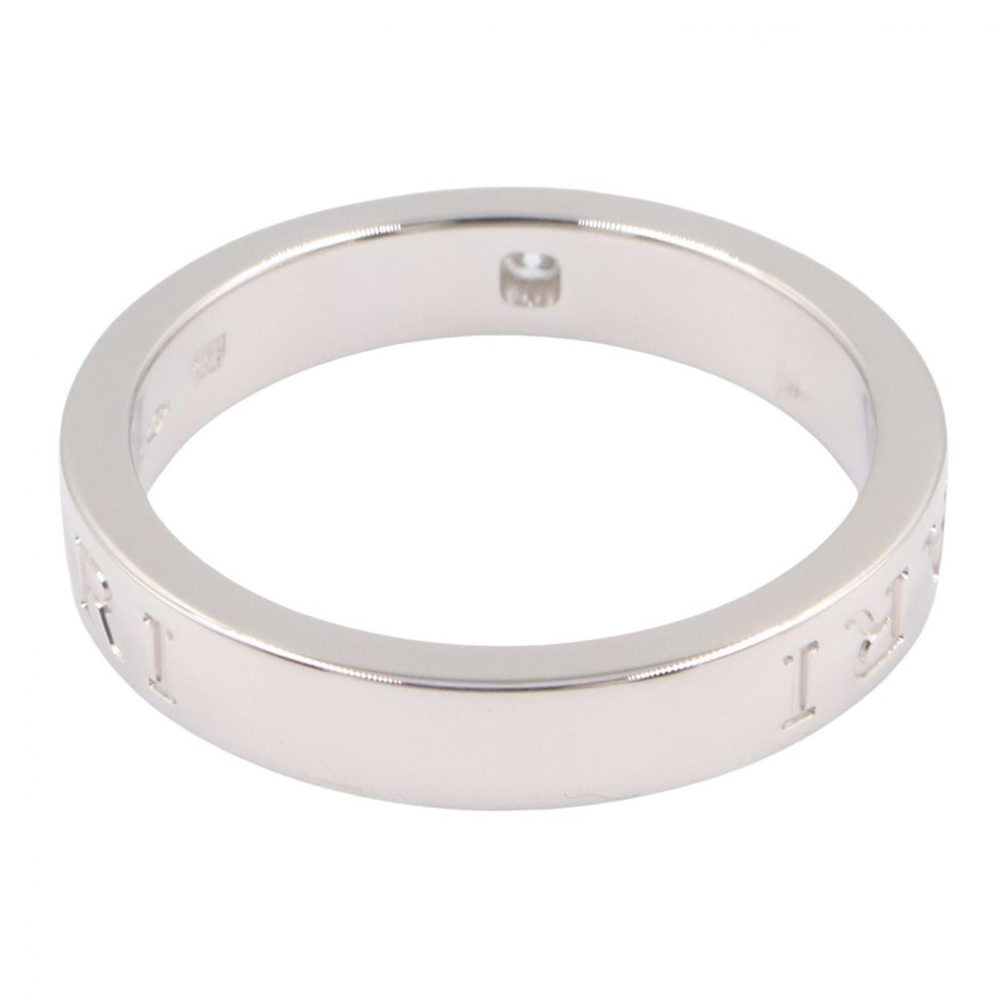 Bvlgari Silver Clear White Gold (18K) Band Ring (Pre-Owned)