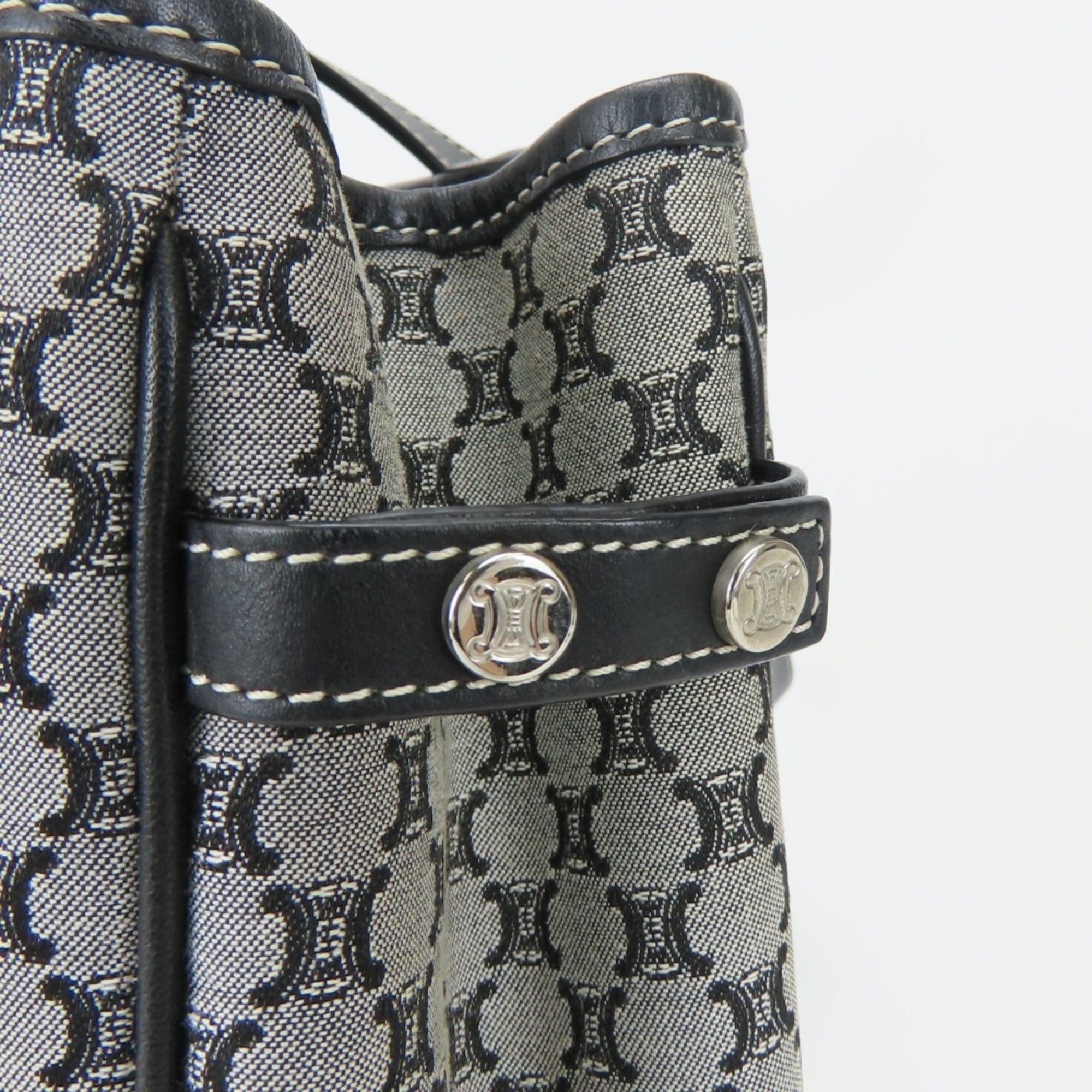 Celine Macadam Black Gray Tote Bag (Pre-Owned)