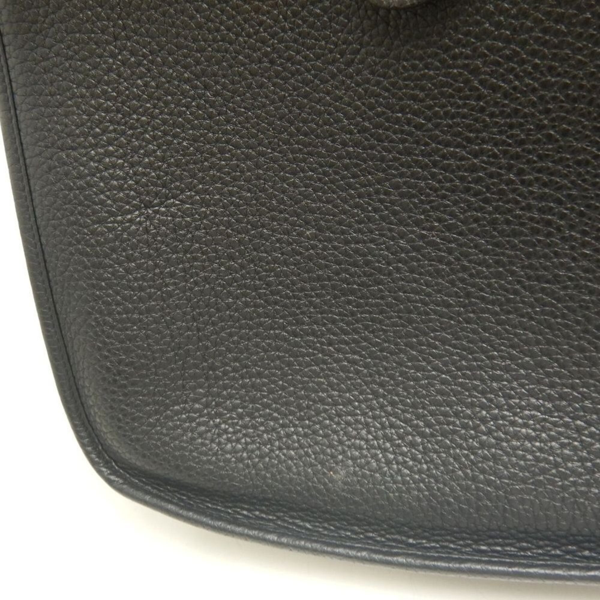 Hermes Evelyne Noir Taurillon Clemence Leather Shoulder Bag (Pre-Owned)