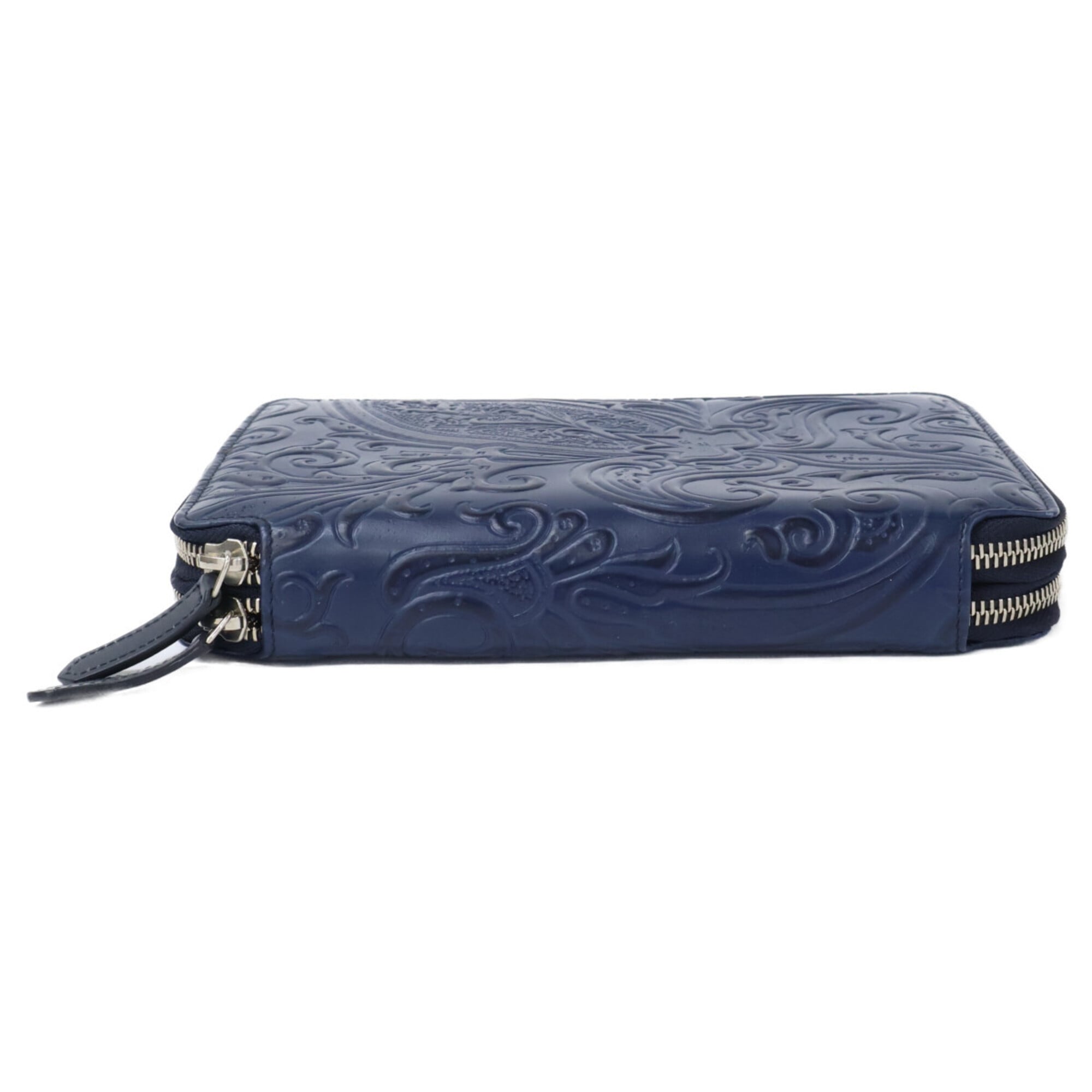 Etro Navy Leather Clutch Bag (Pre-Owned)