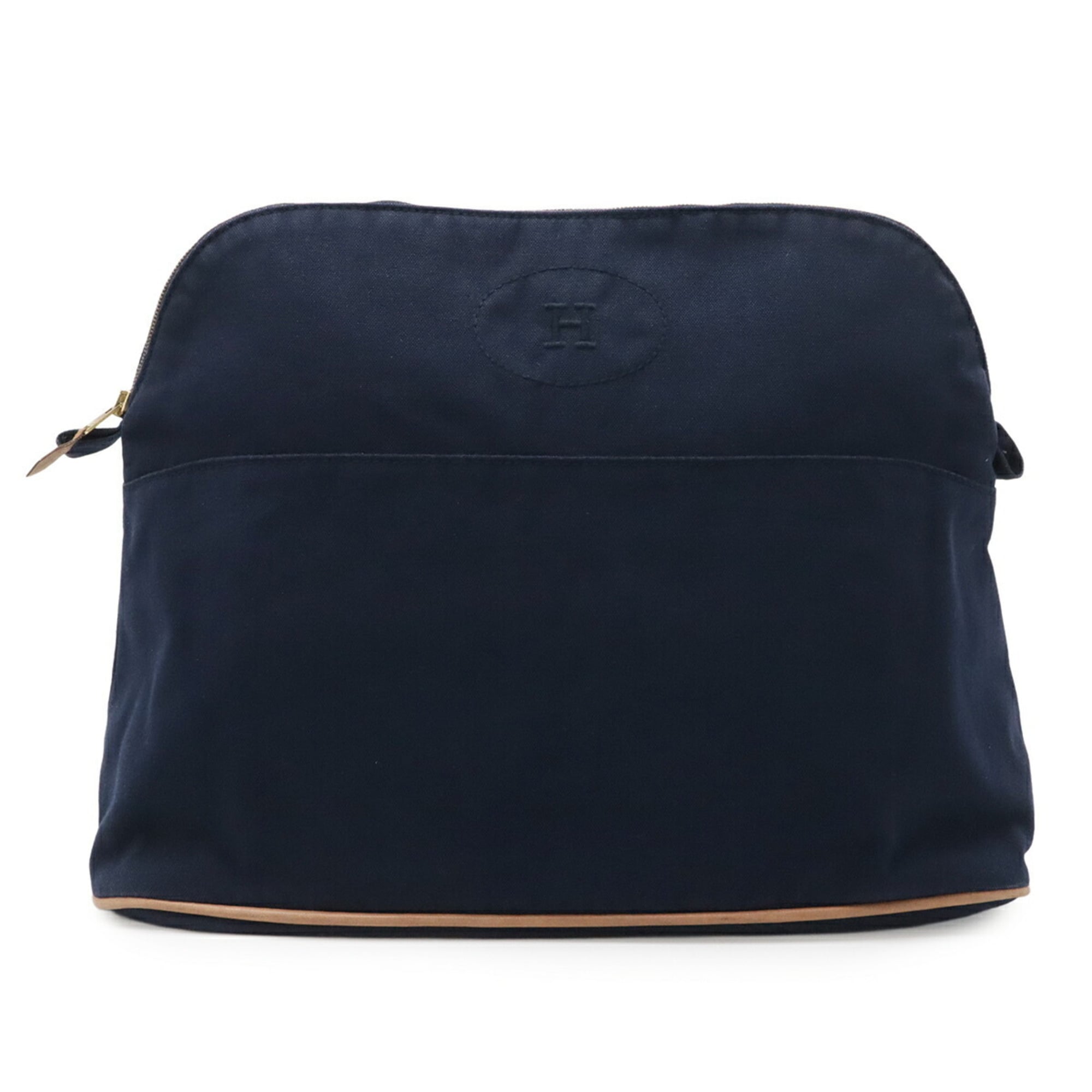 Hermes Navy Canvas Clutch Bag Pouch (Pre-Owned)