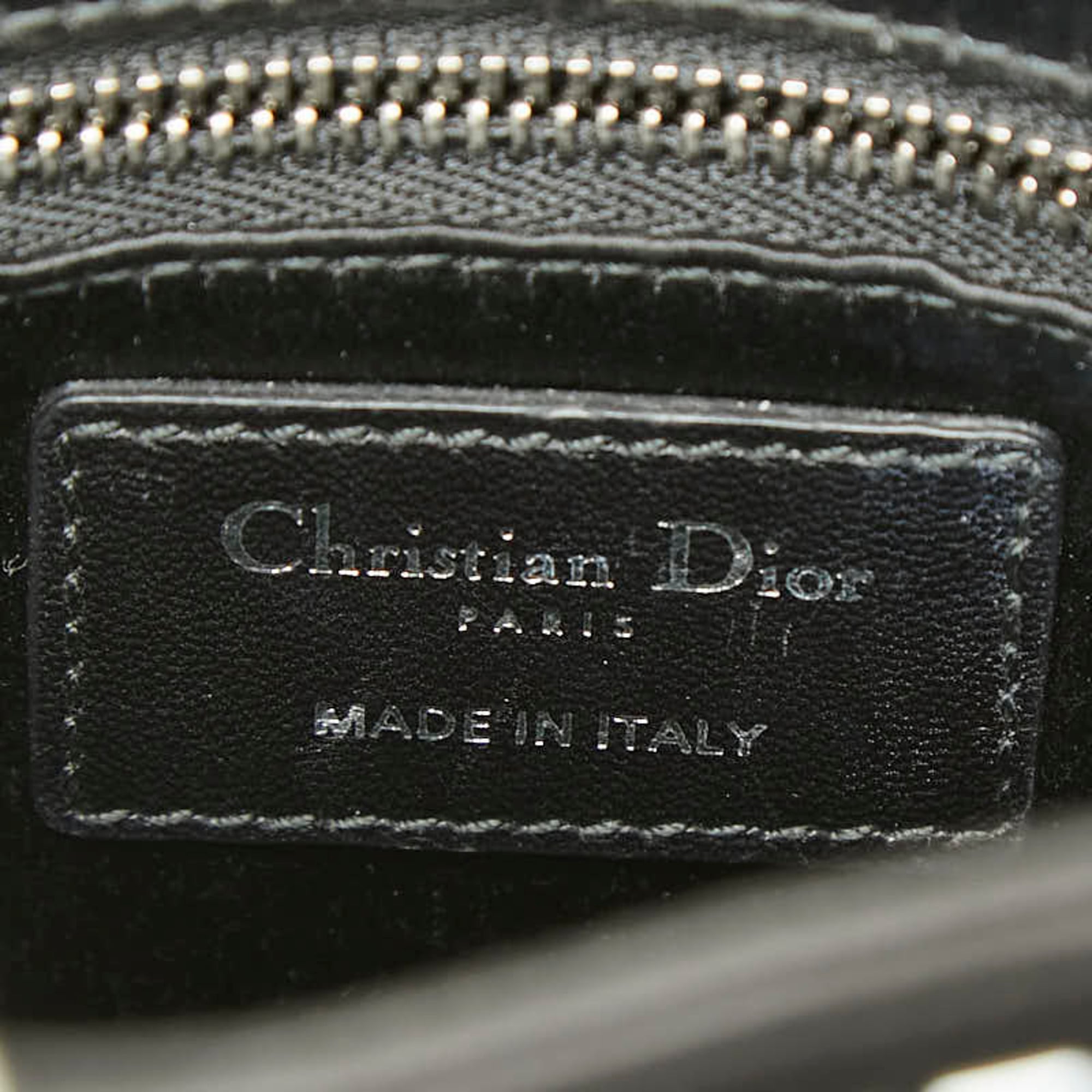 Christian Dior Lady Dior Black Satin Handbag Shoulder Bag (Pre-Owned)