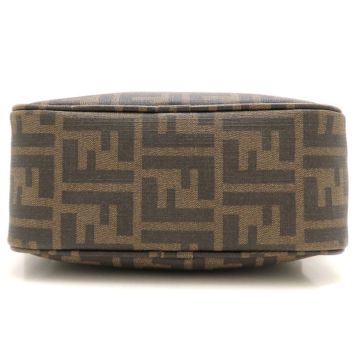 Fendi Zucchino Brown Coated Canvas Shoulder Bag (Pre-Owned)