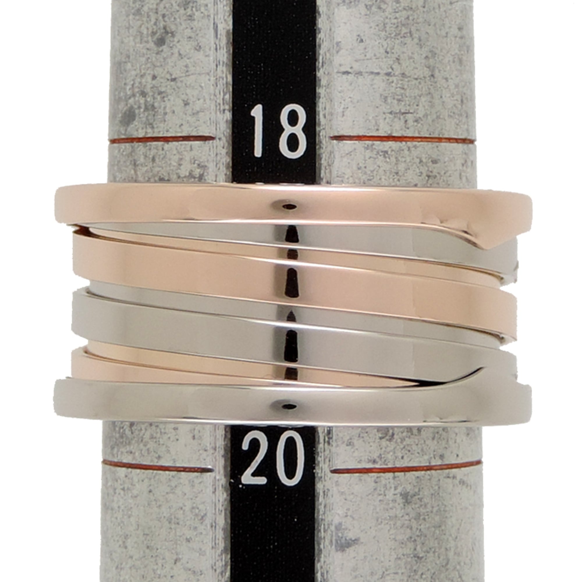Bvlgari Pink Gold (18K) White Gold (18K) Band Ring (Pre-Owned)