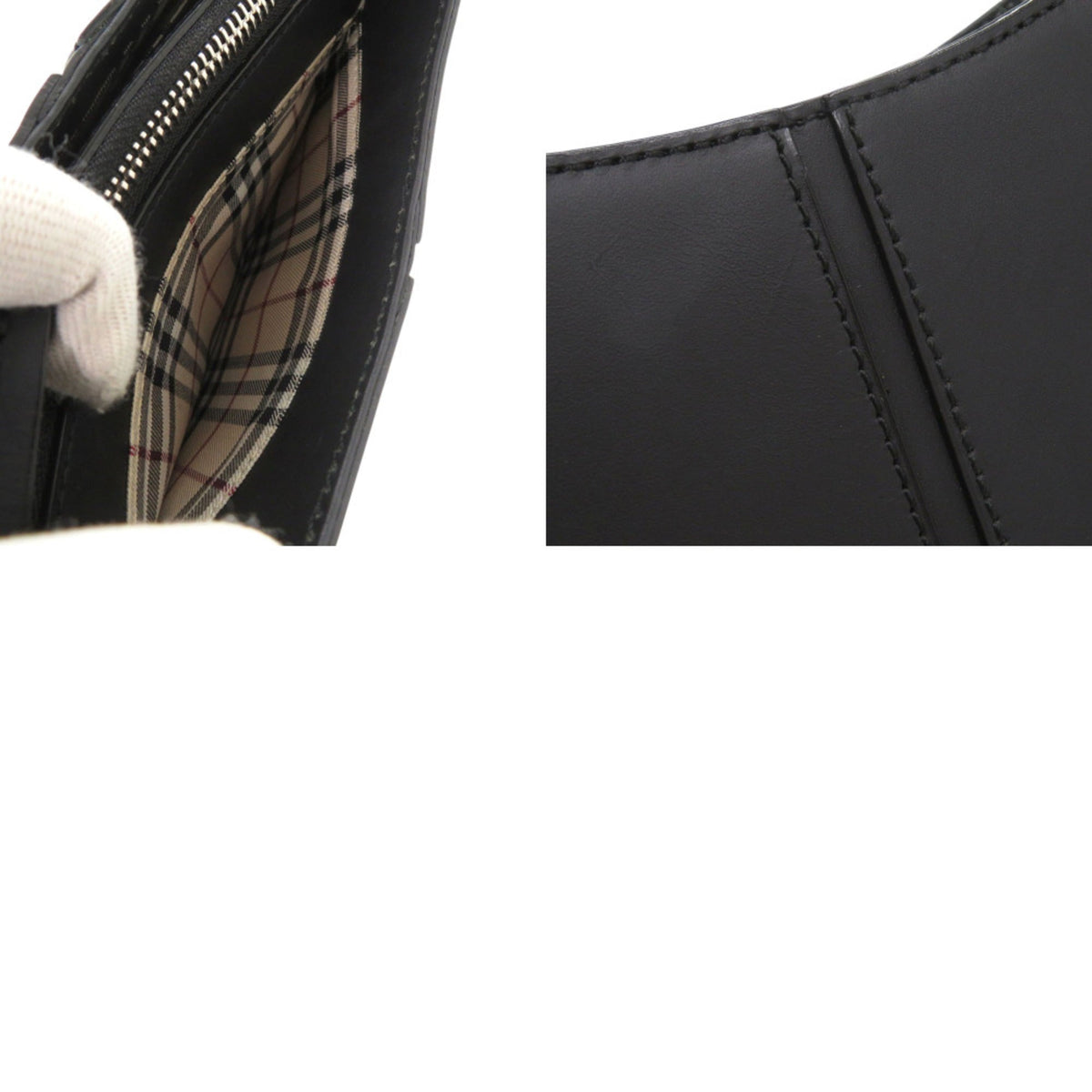 Burberry Black Leather Handbag (Pre-Owned)