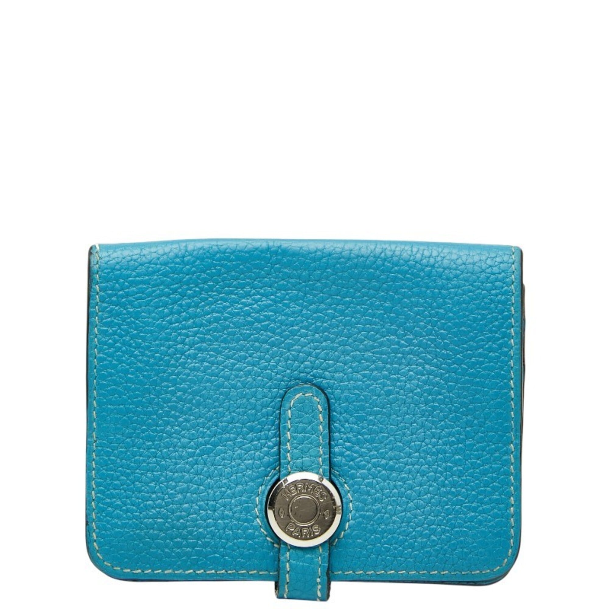 Hermes Blue Togo Leather Coin Purse/Coin Case (Pre-Owned)