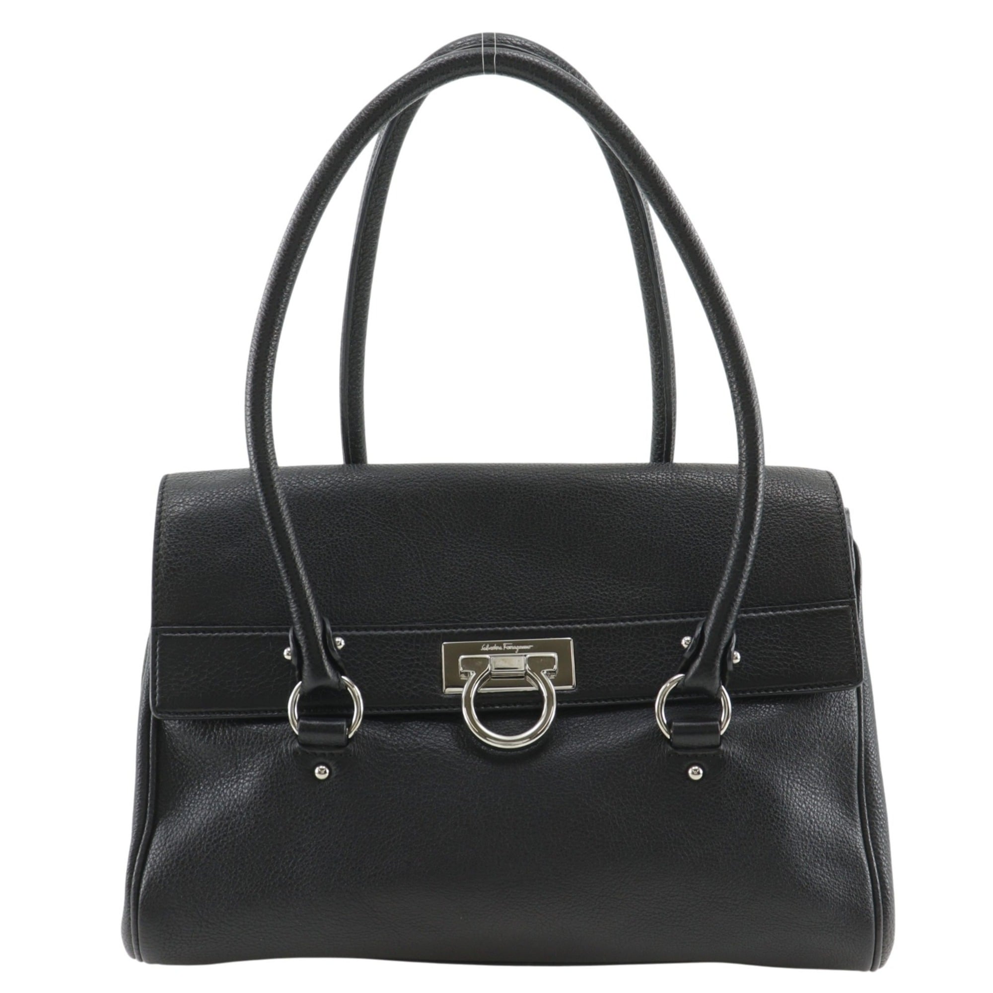 Salvatore Ferragamo Black Leather Tote Bag (Pre-Owned)