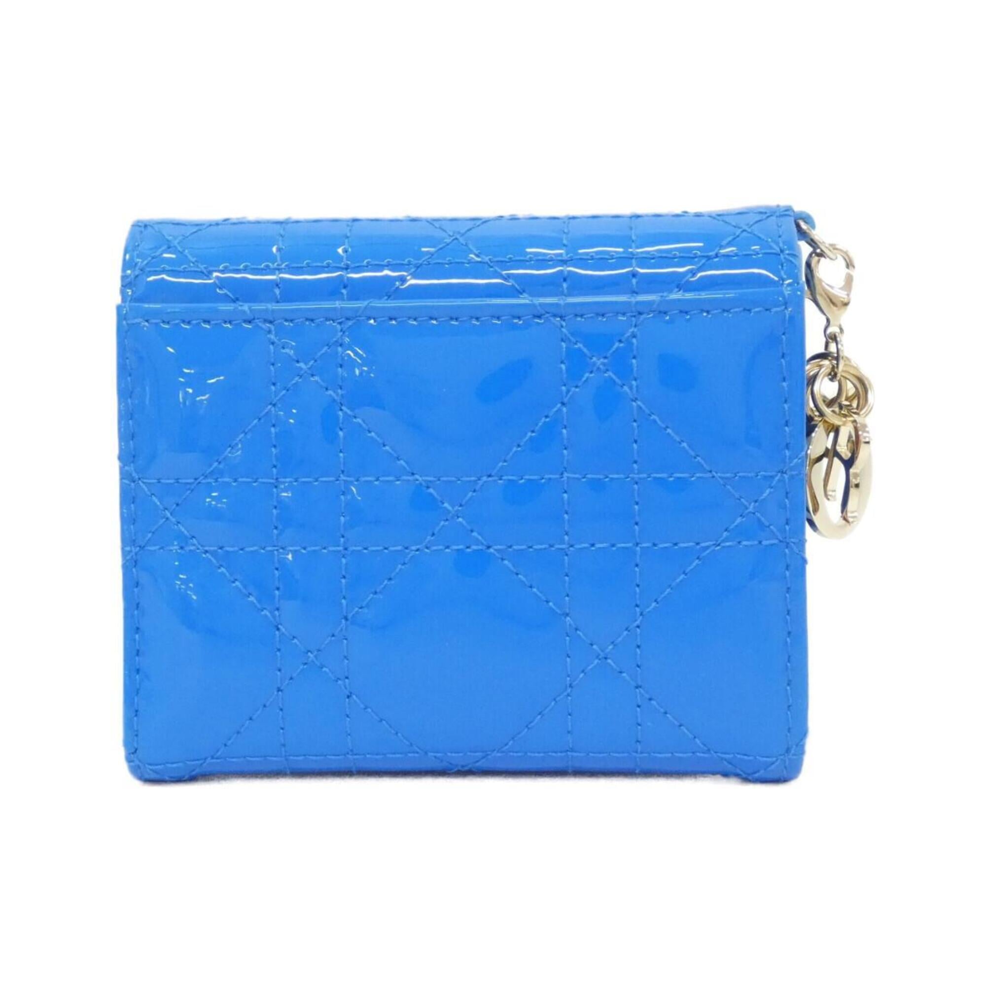 Christian Dior Blue Leather Chain/Shoulder Wallet (Pre-Owned)