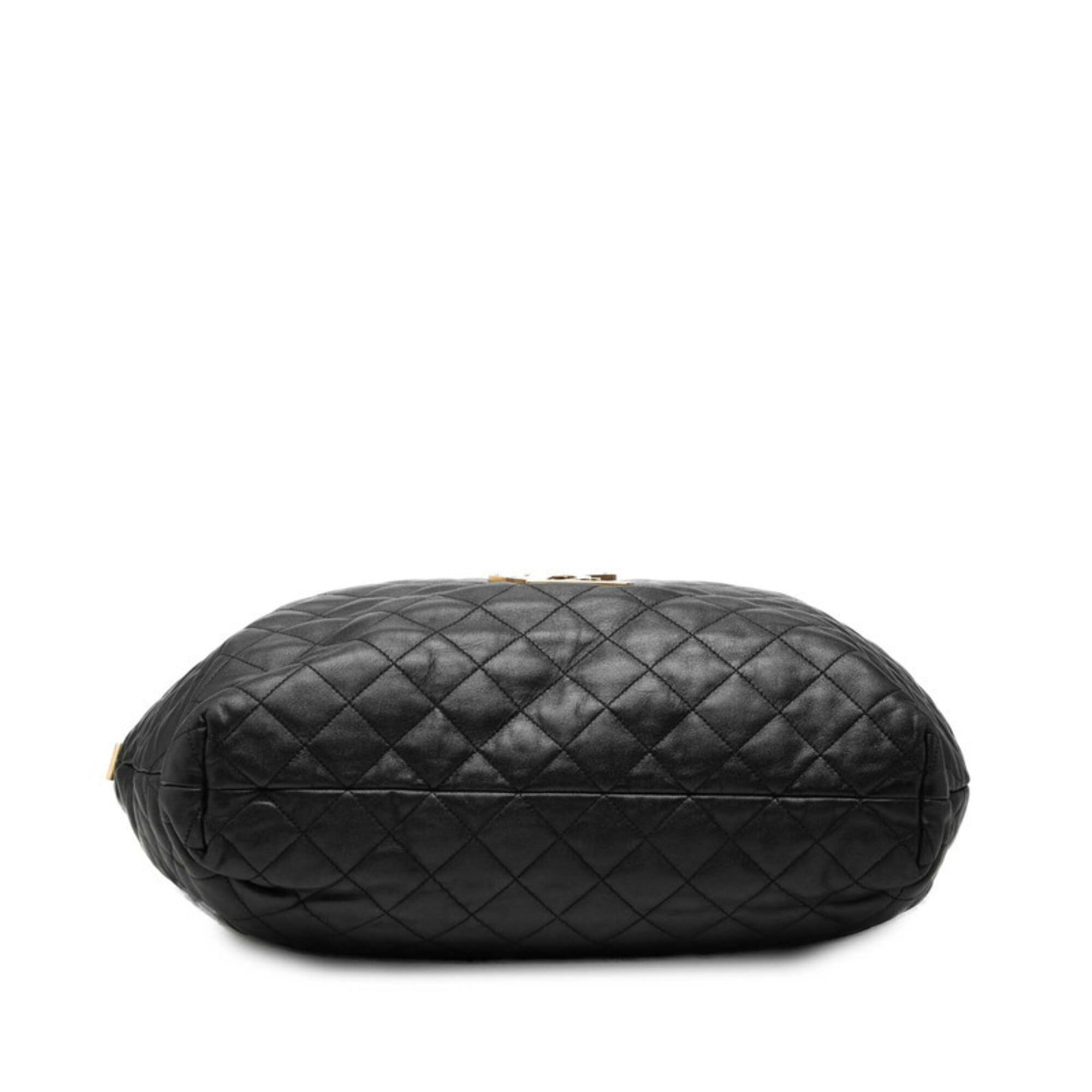 Saint Laurent Black Leather Pouch Shopping Bag Shoulder Bag Tote Bag (Pre-Owned)