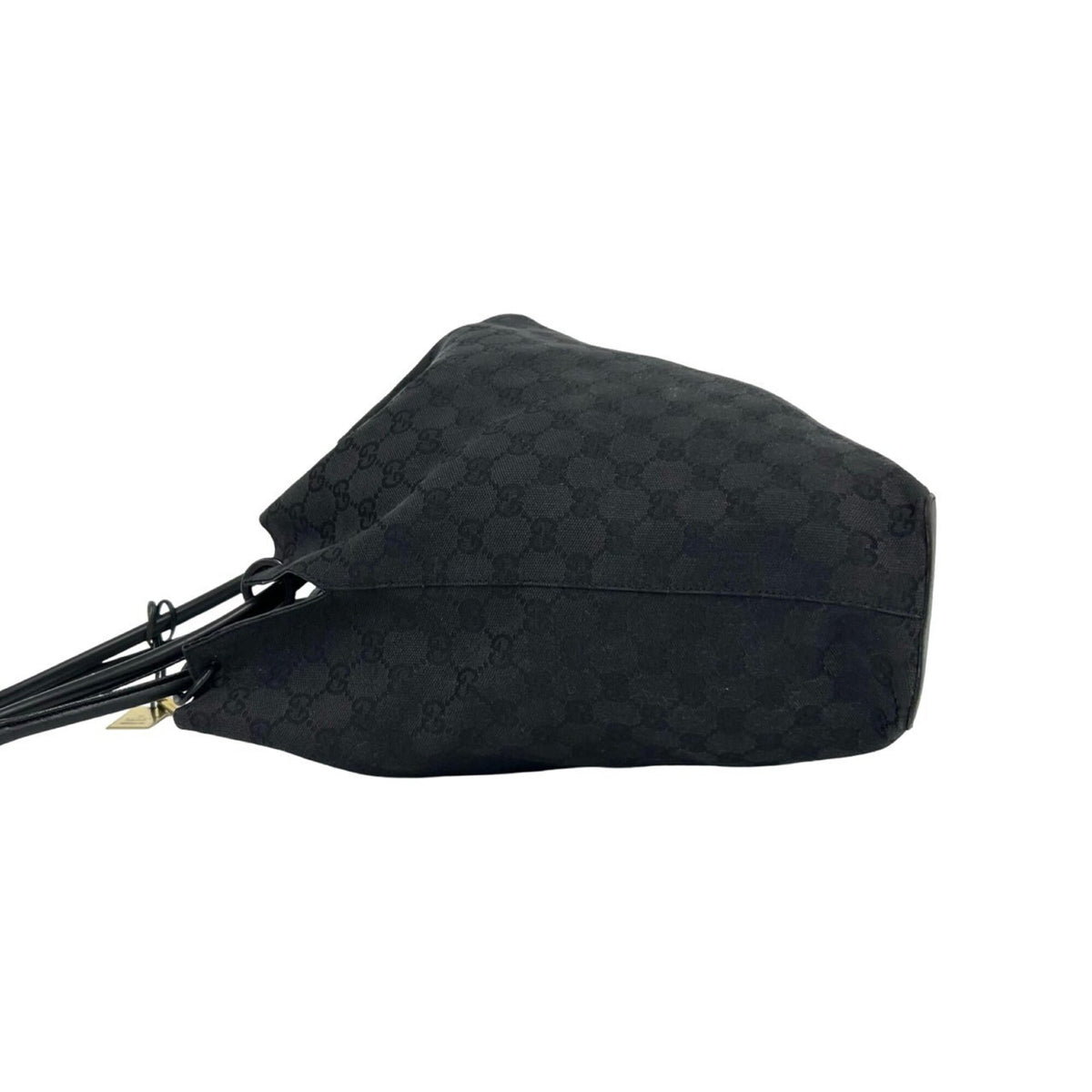 Gucci Black Canvas Leather Handbag Shoulder Bag Tote Bag (Pre-Owned)
