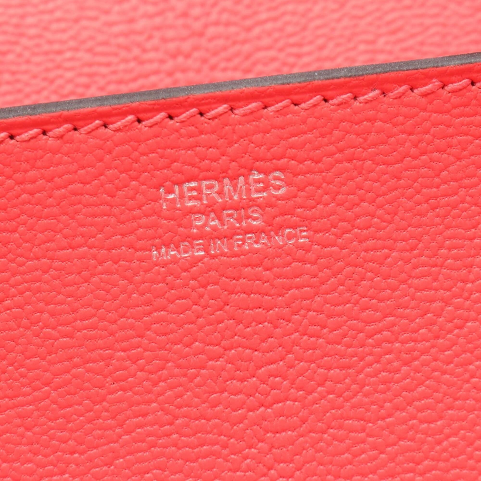 Hermes Pink Rose Azalee Chevre Leather Clutch Bag Handbag (Pre-Owned)