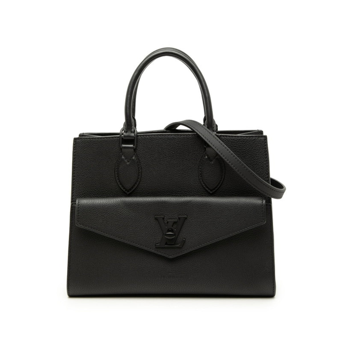 Louis Vuitton Black Noir Leather Handbag (Pre-Owned)