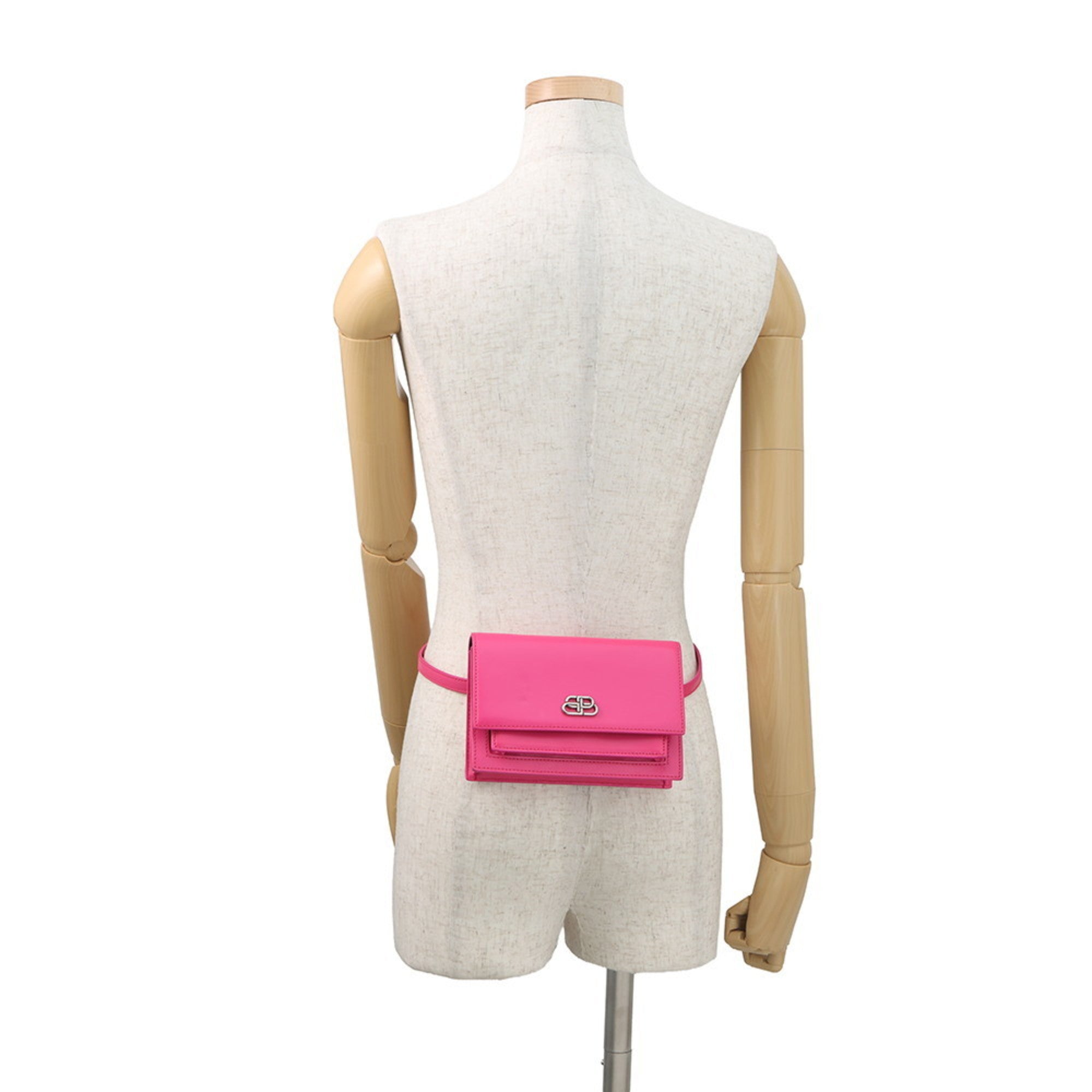 Balenciaga Pink Leather Handbag Pouch Shoulder Bag (Pre-Owned)