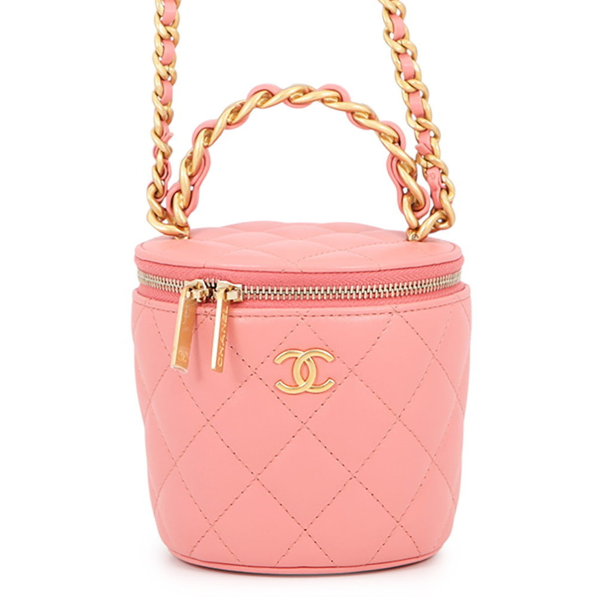 Chanel Pink Leather Handbag Shoulder Bag Vanity Bag (Pre-Owned)