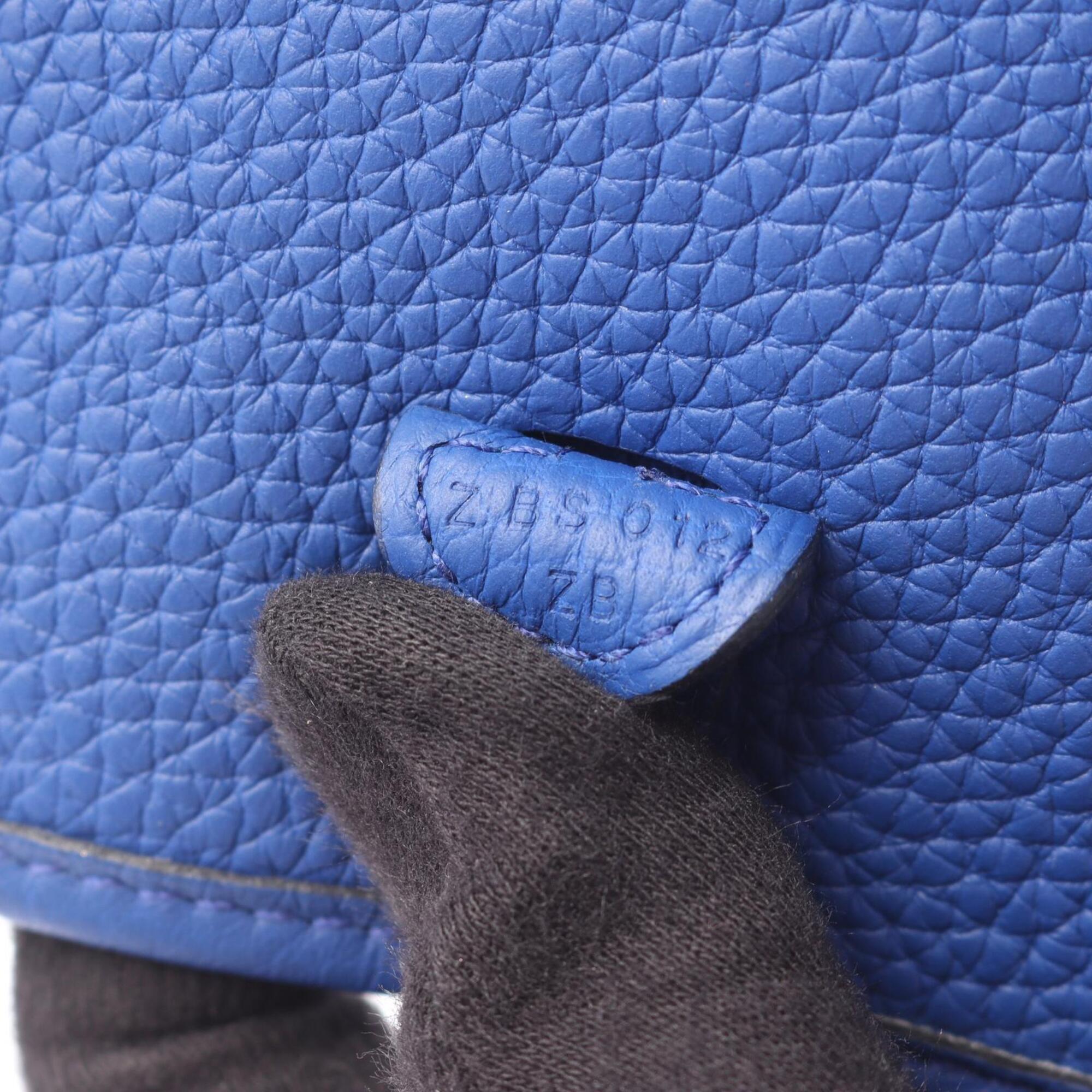 Hermes Blue Blue Royal Taurillon Clemence Leather Leather Handbag Shoulder Bag (Pre-Owned)