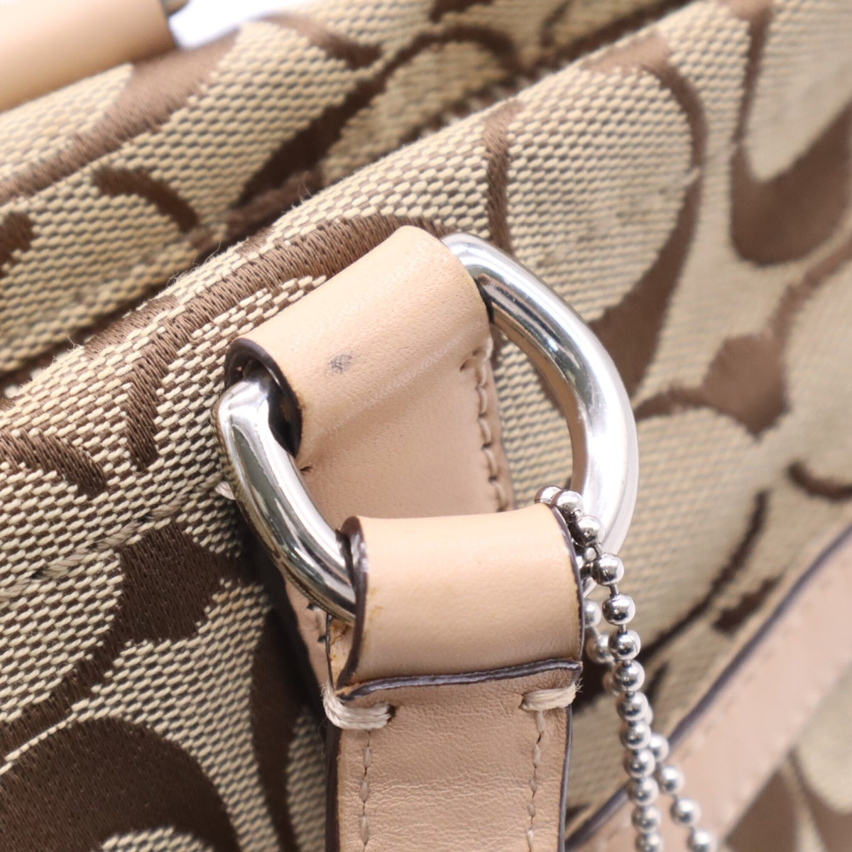 Coach Brown Pink Signature Line Tote Bag (Pre-Owned)