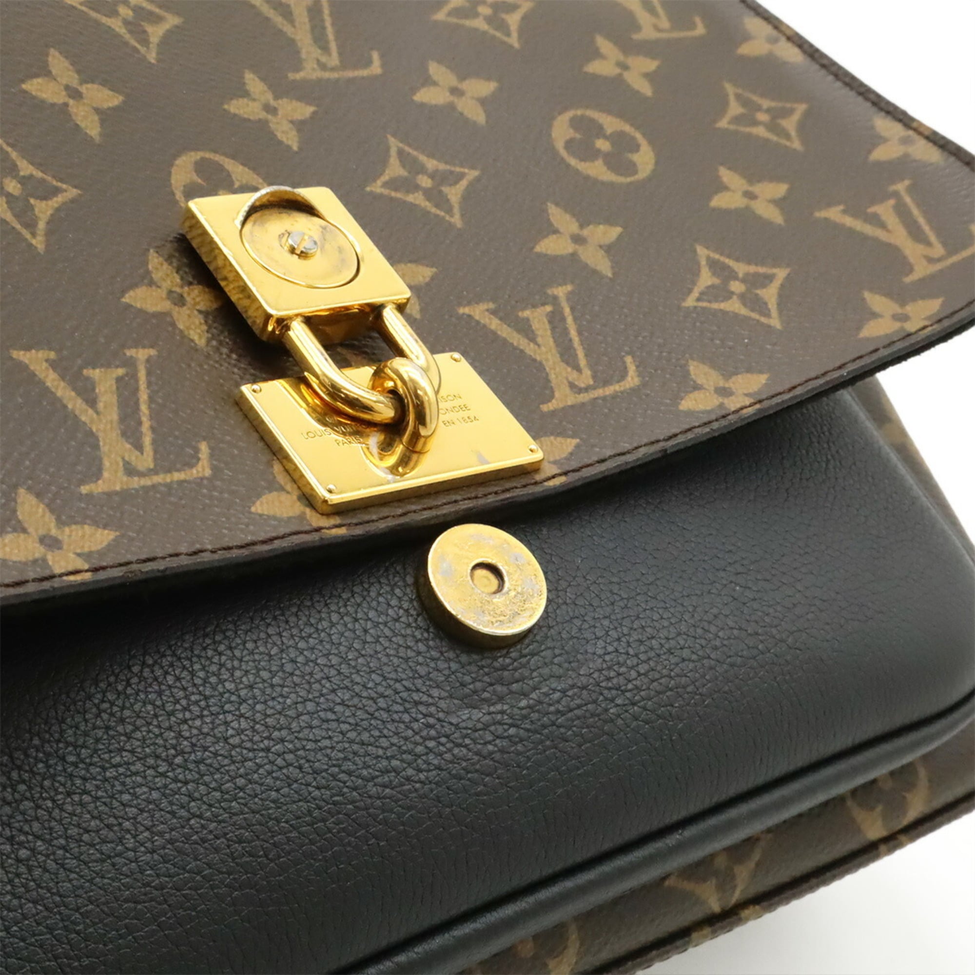Louis Vuitton Monogram Black Noir Monogram Leather Handbag Shoulder Bag (Pre-Owned)