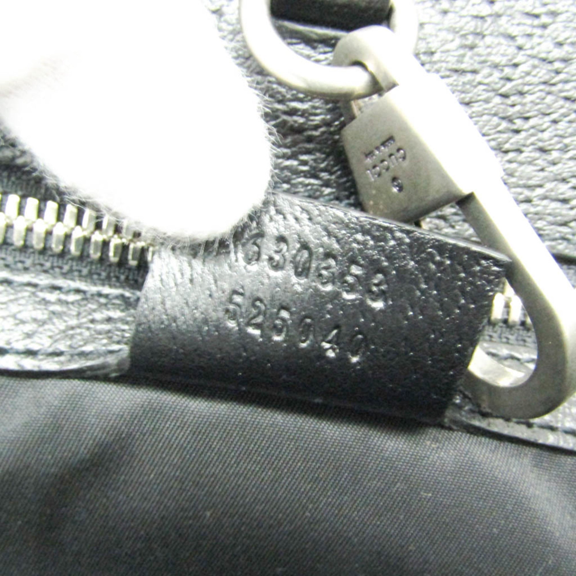 Gucci Black Nylon Canvas Leather Handbag Shoulder Bag (Pre-Owned)