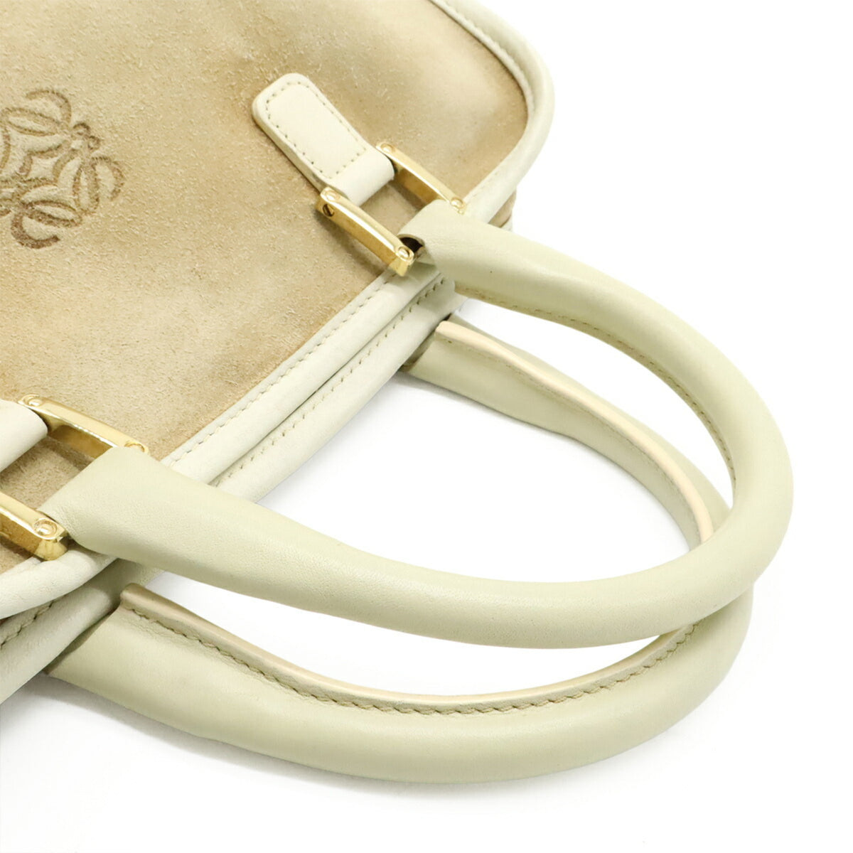 Loewe Amazona Beige Ivory Suede Leather Handbag (Pre-Owned)