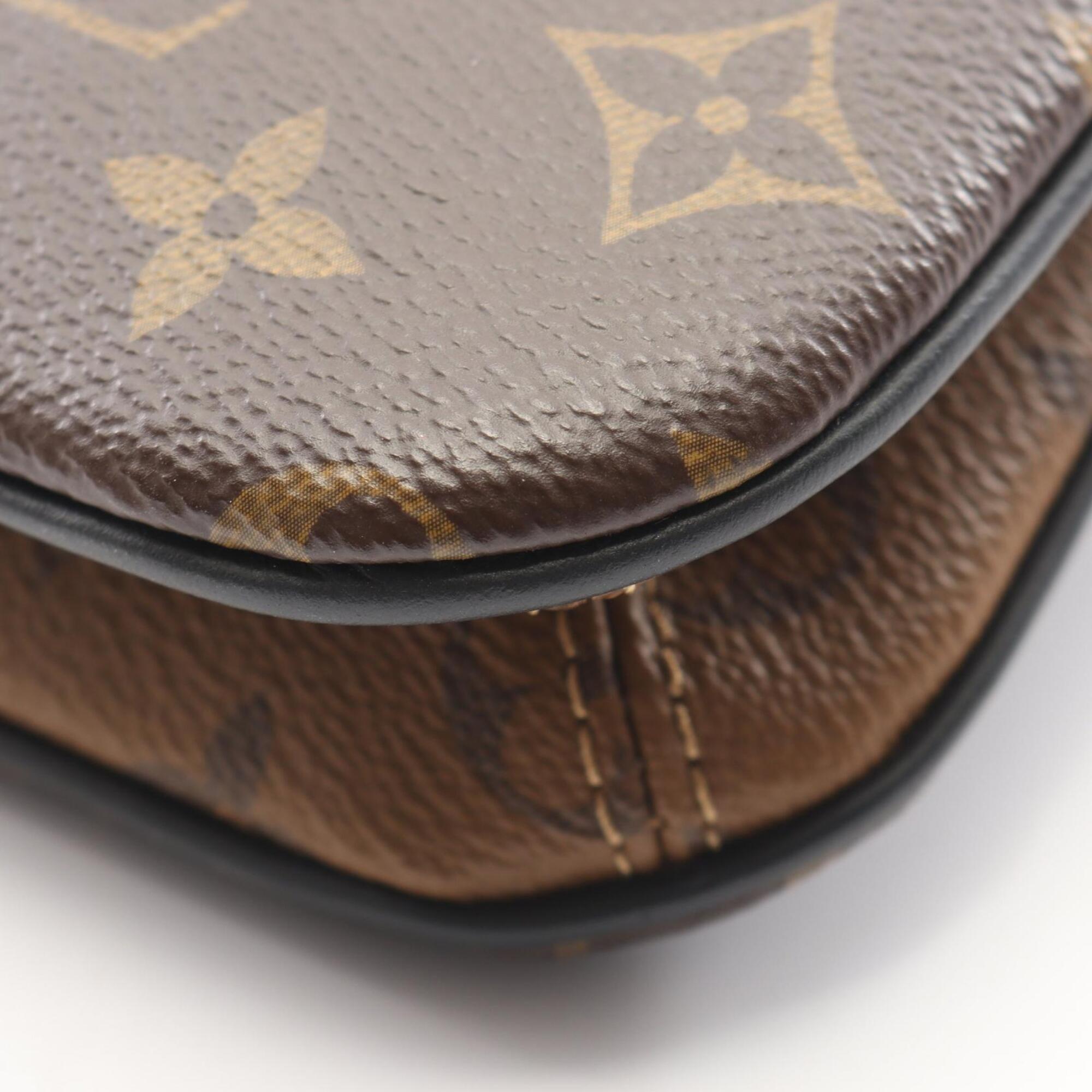 Louis Vuitton Brown Coated Canvas Leather Handbag Shoulder Bag (Pre-Owned)