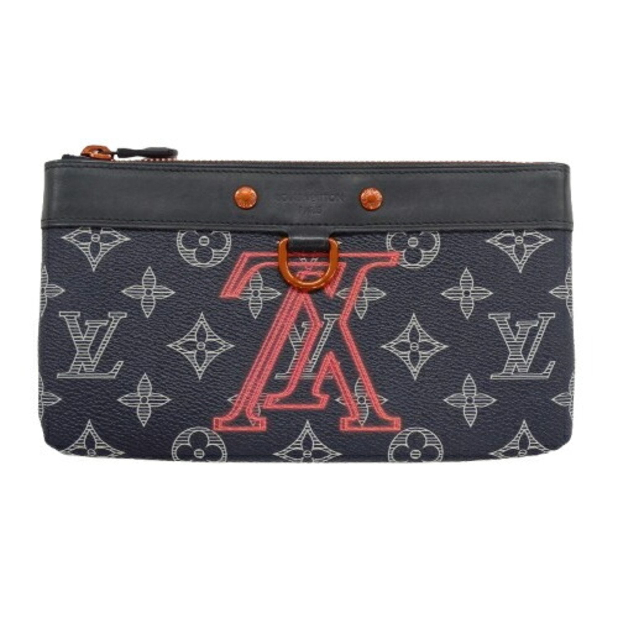Louis Vuitton Navy Canvas Pouch (Pre-Owned)