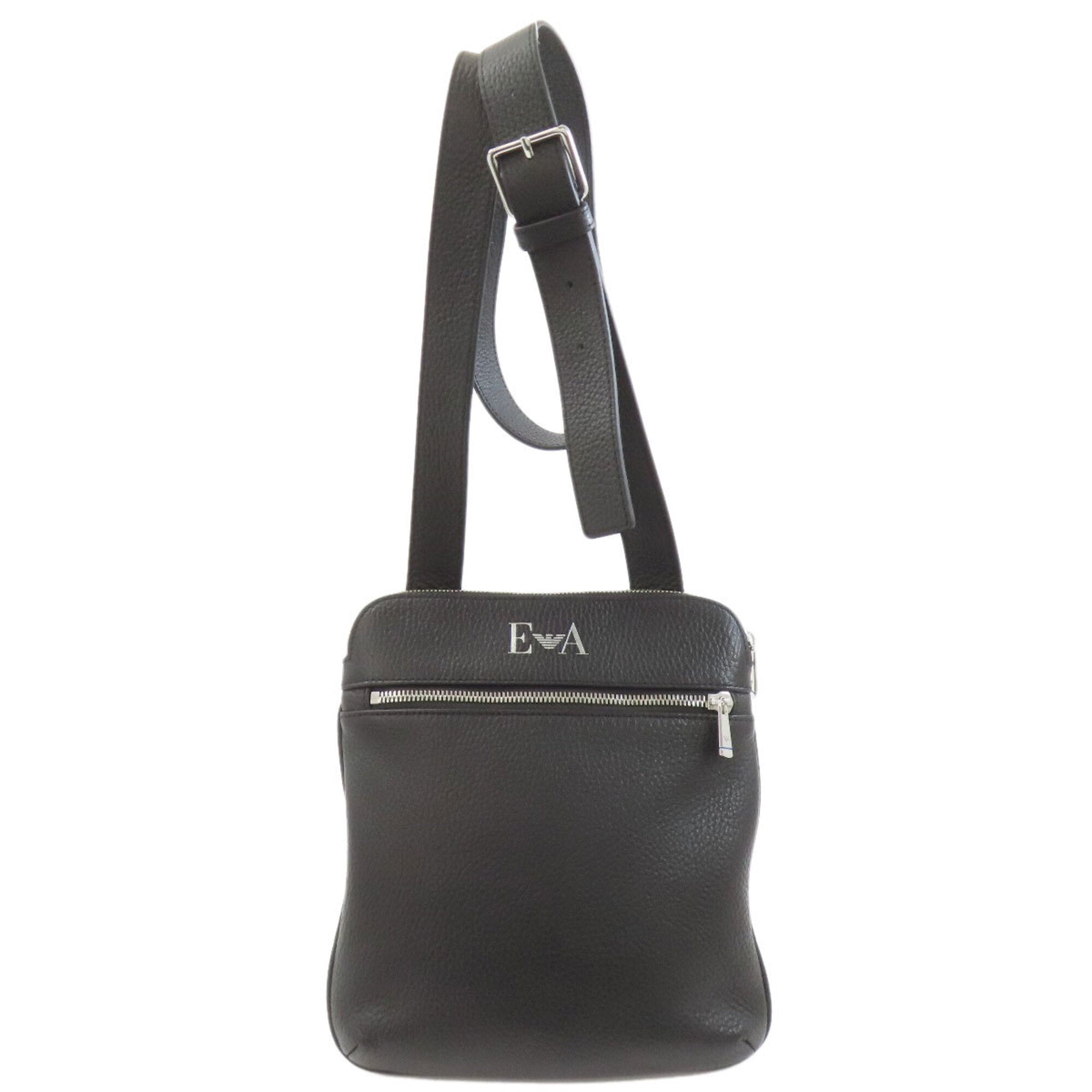 Emporio Armani Black Leather Shoulder Bag (Pre-Owned)