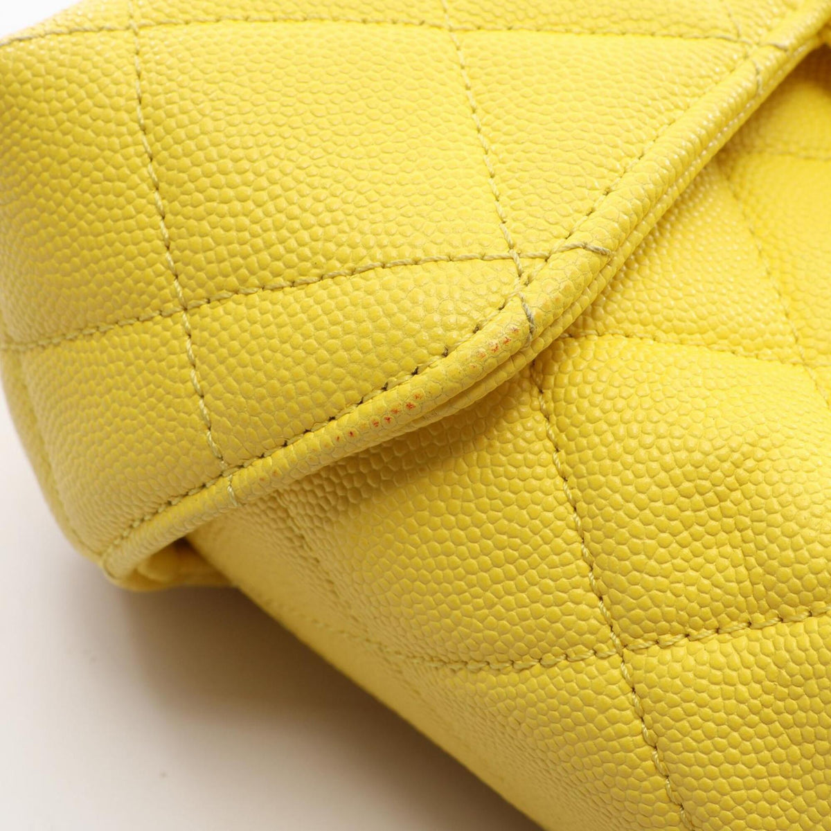 Chanel Matelasse Yellow Grained Calfskin Handbag Shoulder Bag Vanity Bag (Pre-Owned)