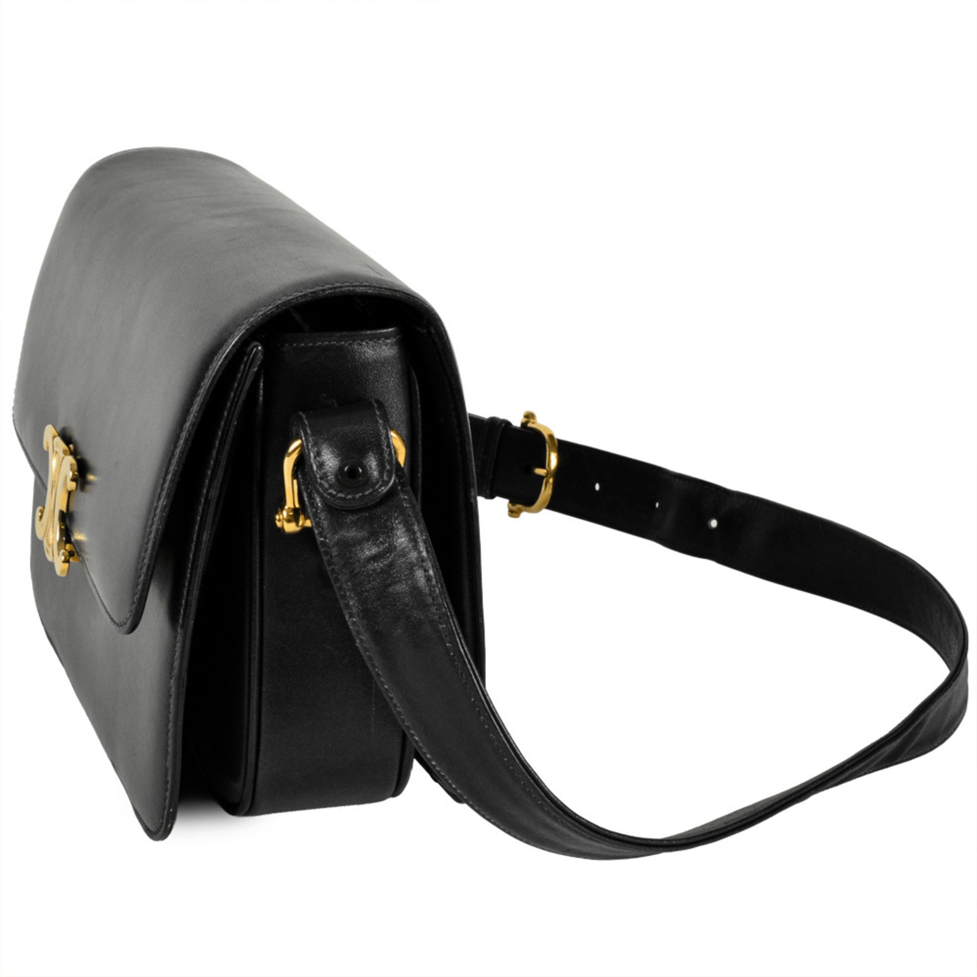 Celine Navy Leather Shoulder Bag (Pre-Owned)