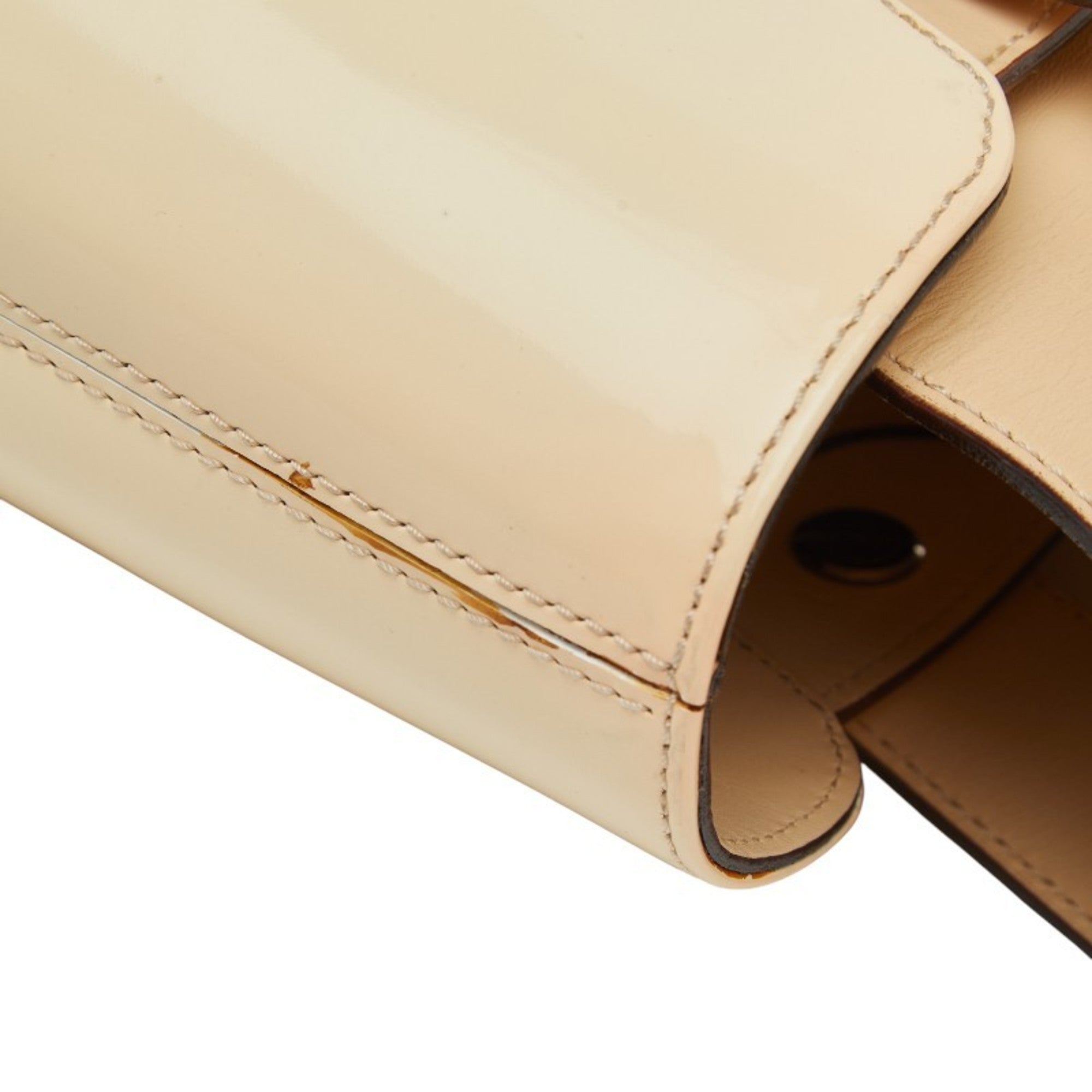 Salvatore Ferragamo Beige Ivory Leather Handbag (Pre-Owned)