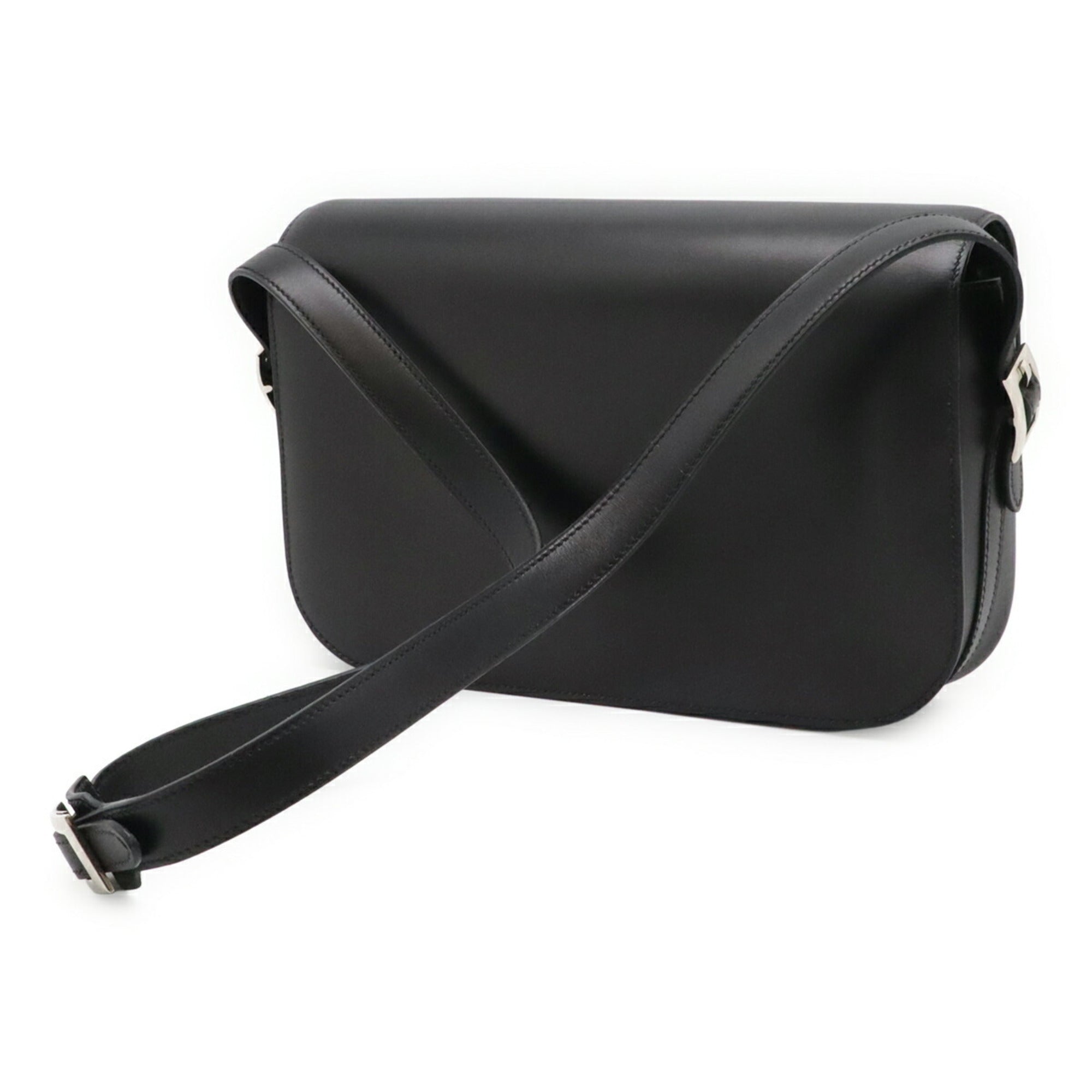 Hermes Black Box Calf Leather Shoulder Bag (Pre-Owned)