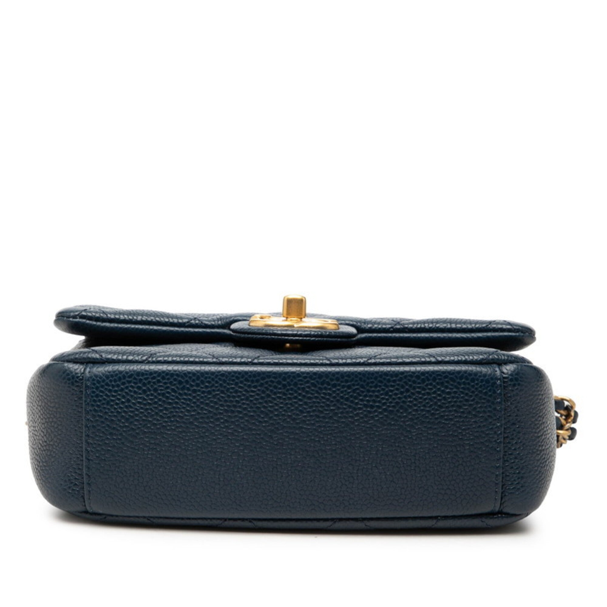Chanel Navy Grained Calfskin Shoulder Bag (Pre-Owned)